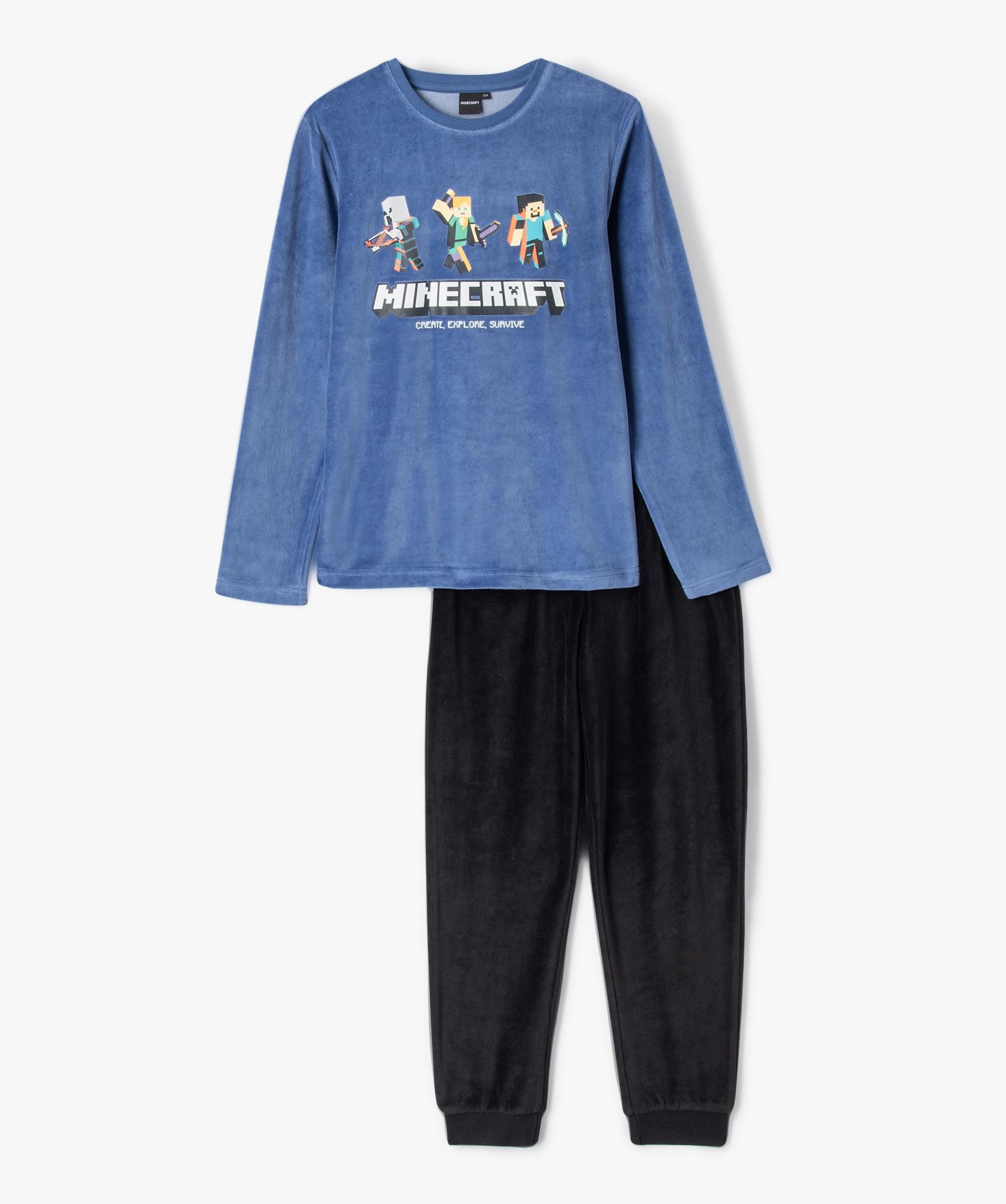 Pyjama Garçon Pokémon Pikachu - Ensemble T-shirt + Pantalon Velours Polaire Doux, Tailles 6 à 12 Ans