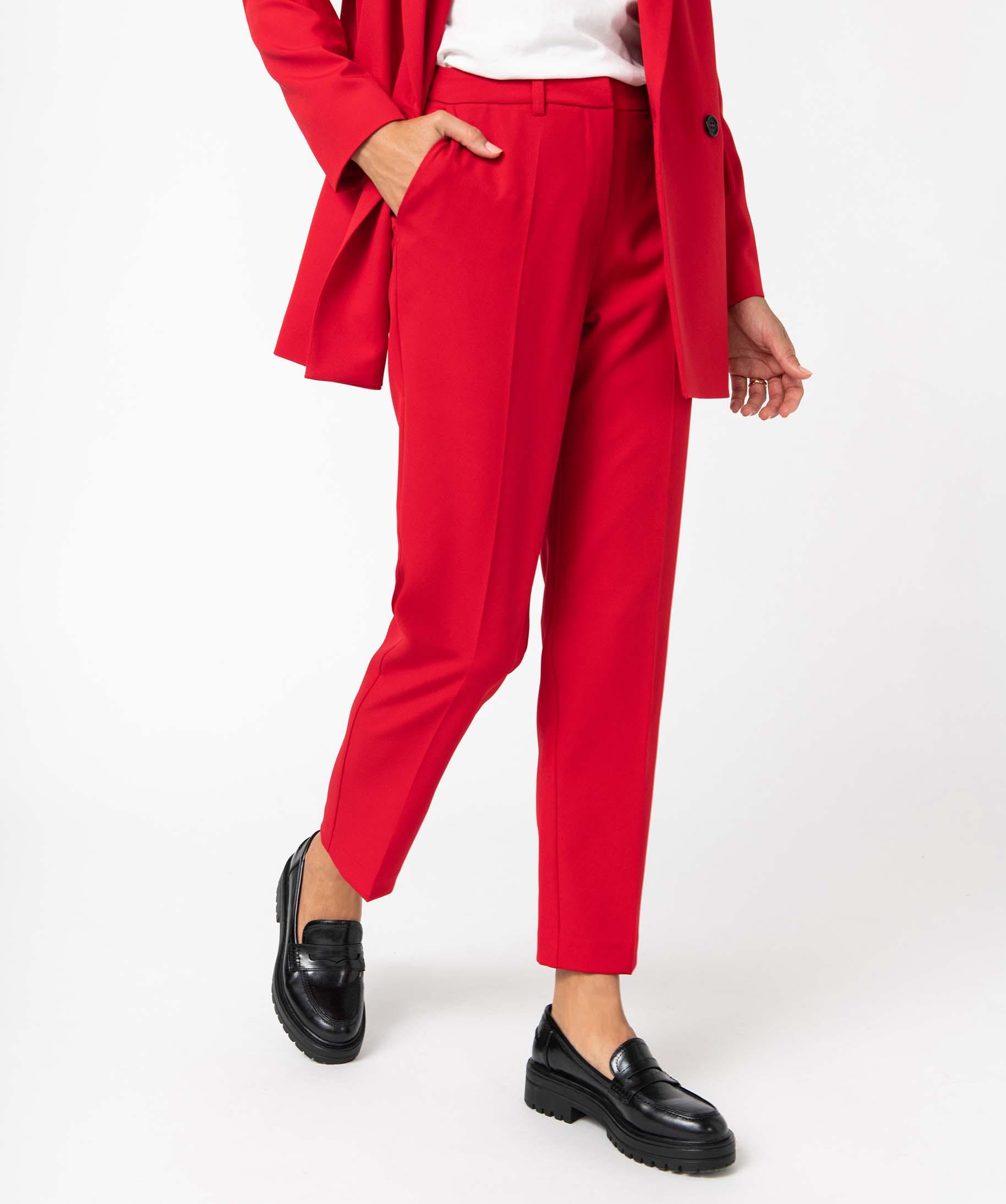 Pantalon de tailleur femme rouge | GEMO