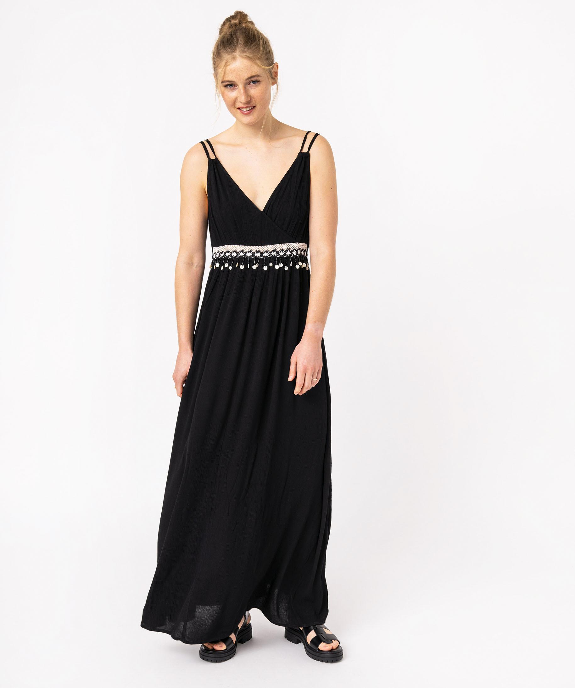 Robe longue femme blanche avec bretelles fines