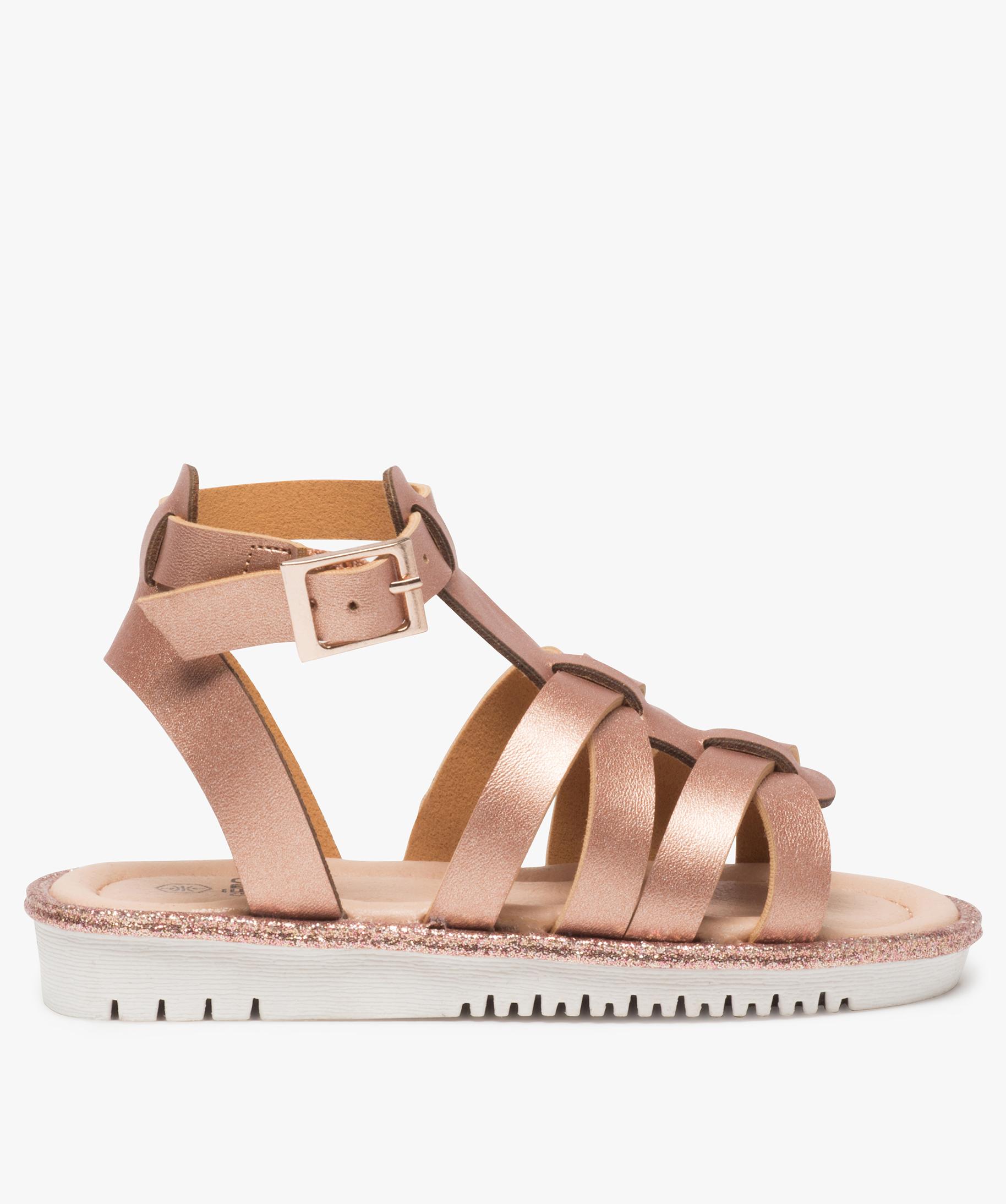 Sandales Fille Style Spartiates A Brides Metallisees Gemo