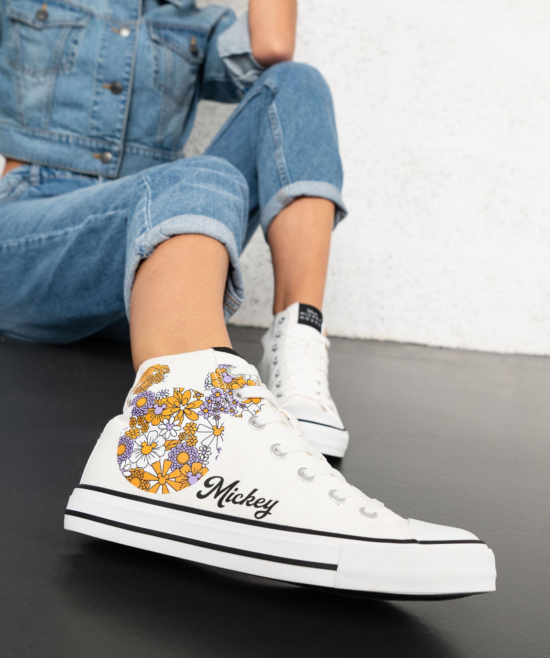 Baskets Montantes Tennis Blanches Toile Femme Basket Haute En