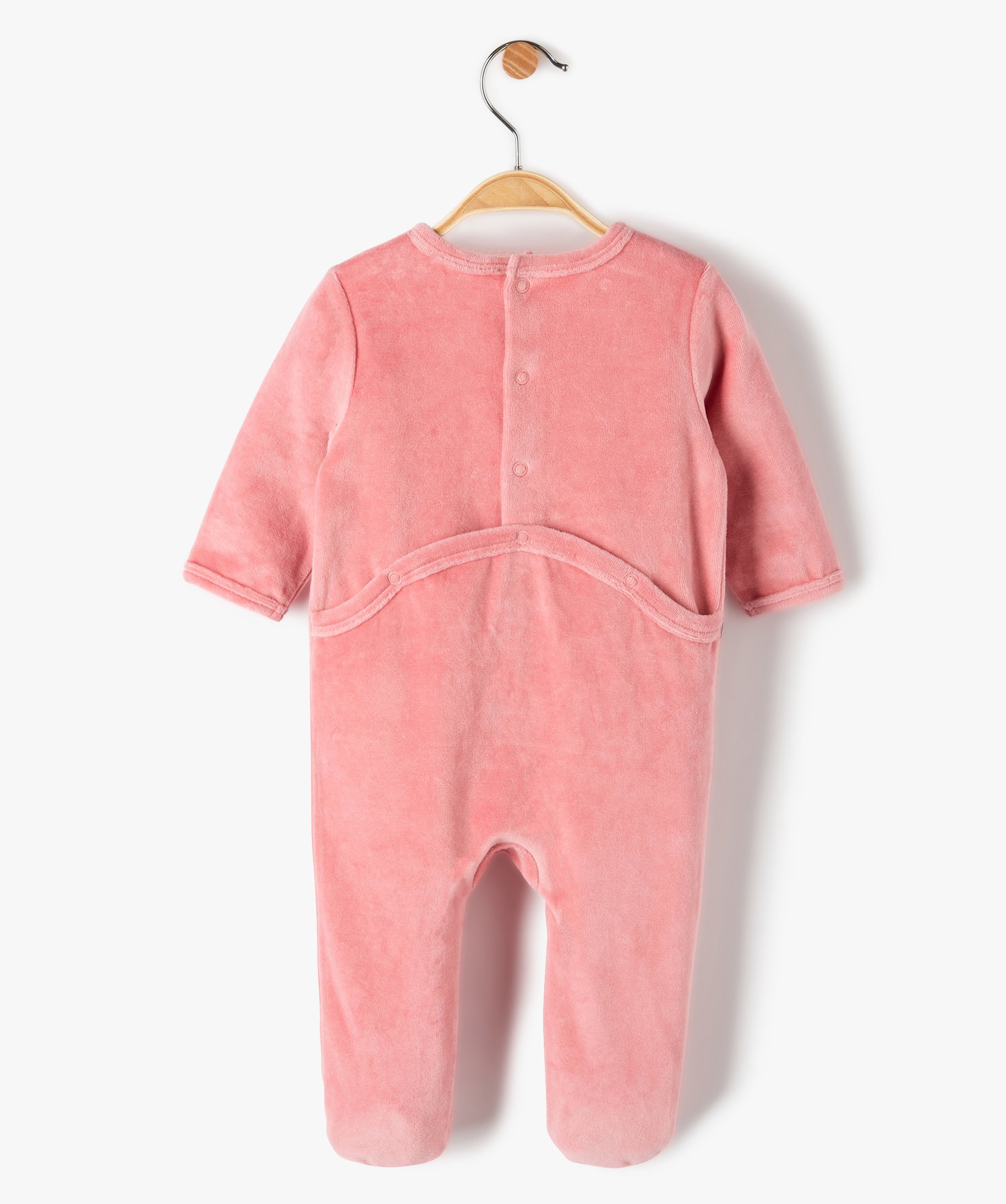 Pyjama Bebe Fille En Velours Avec Inscription Sur Le Buste Gemo