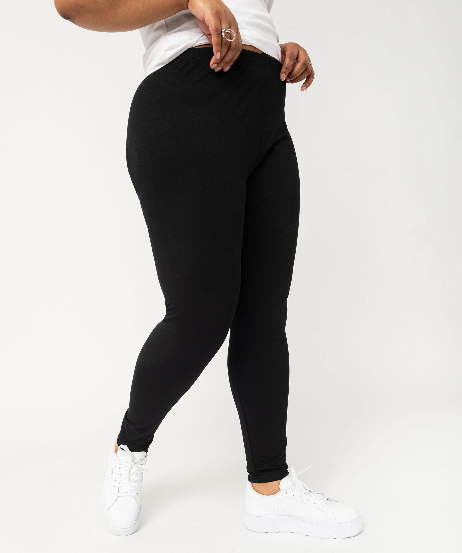 Legging Femme Grande Taille En Coton - Pleine Longueur - Taille 8 à 30 - Noir - Coton élasthanne