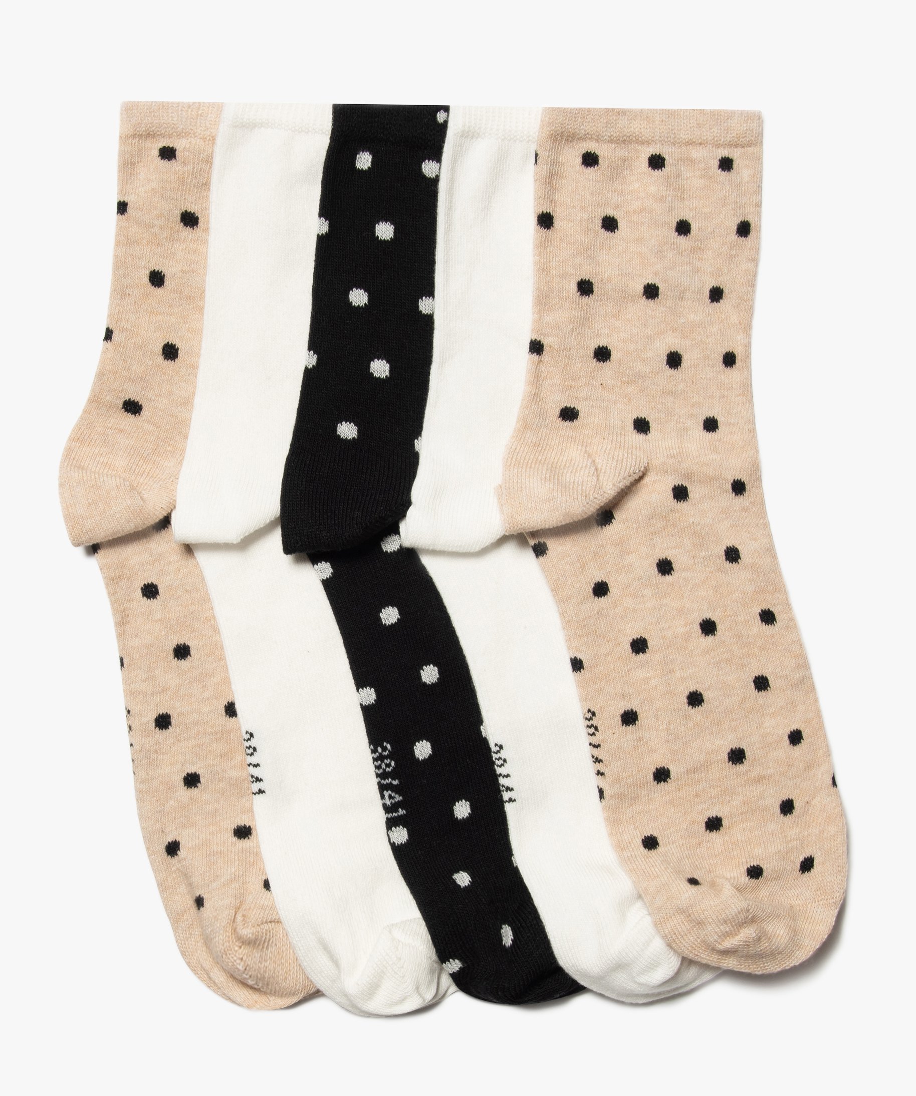 Chaussettes pour enfants en coton extensible avec motif à pois