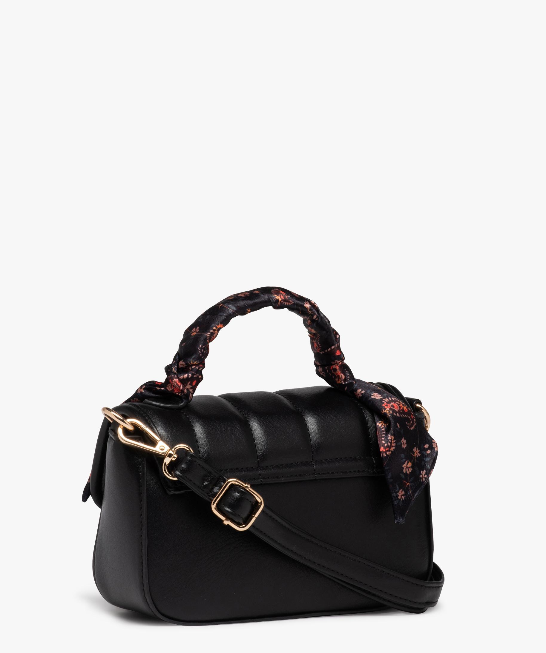 Sac main matelass compact avec bandouli re amovible femme noir