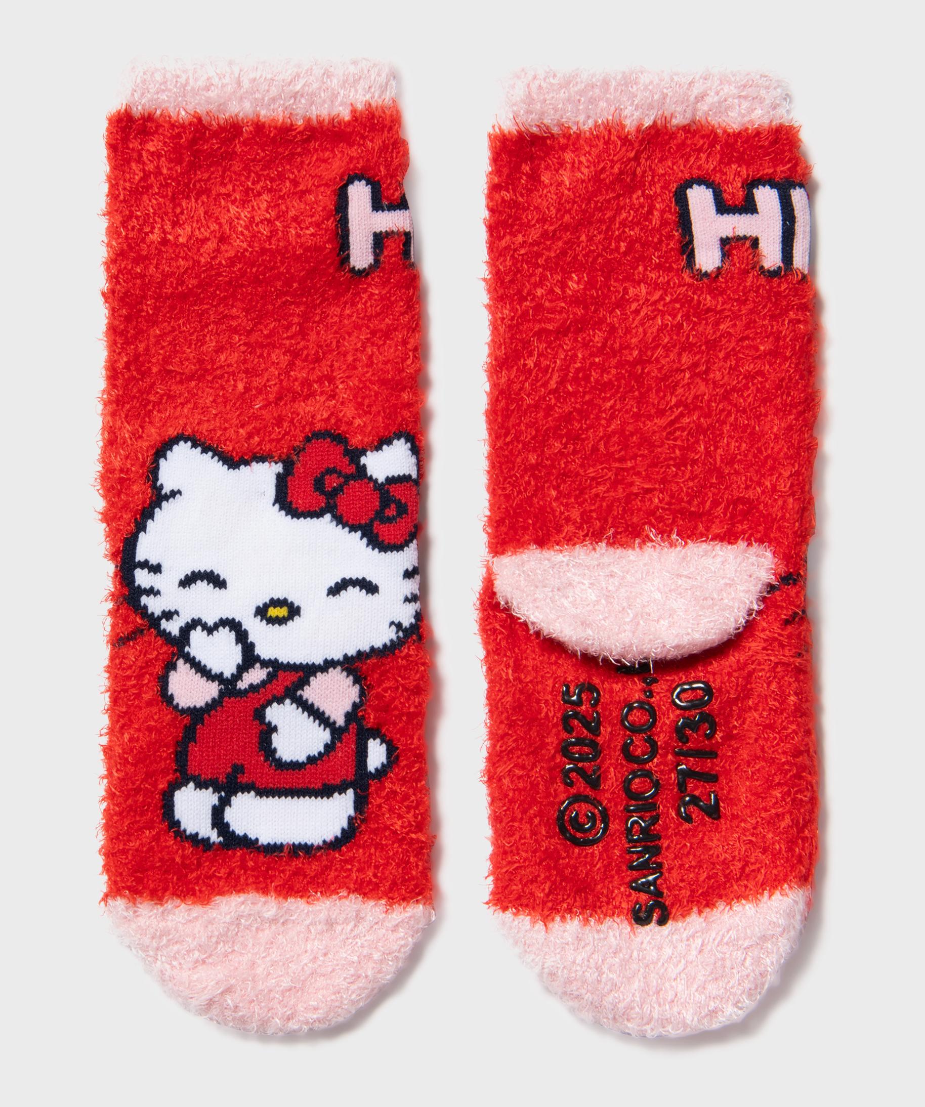 Chaussettes douillettes à motif chat fille - Hello Kitty rouge | GEMO