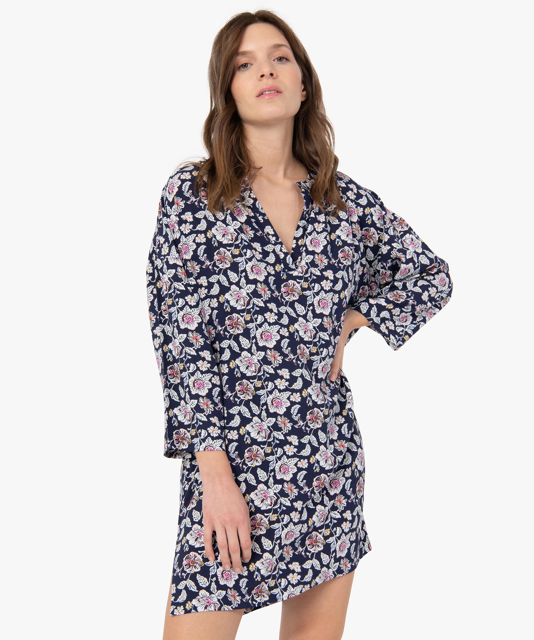 Chemise De Nuit Marion 944 Pour Femme - 50% Coton, 50% Modal - Manches 3/4 - Confortable Et Douce