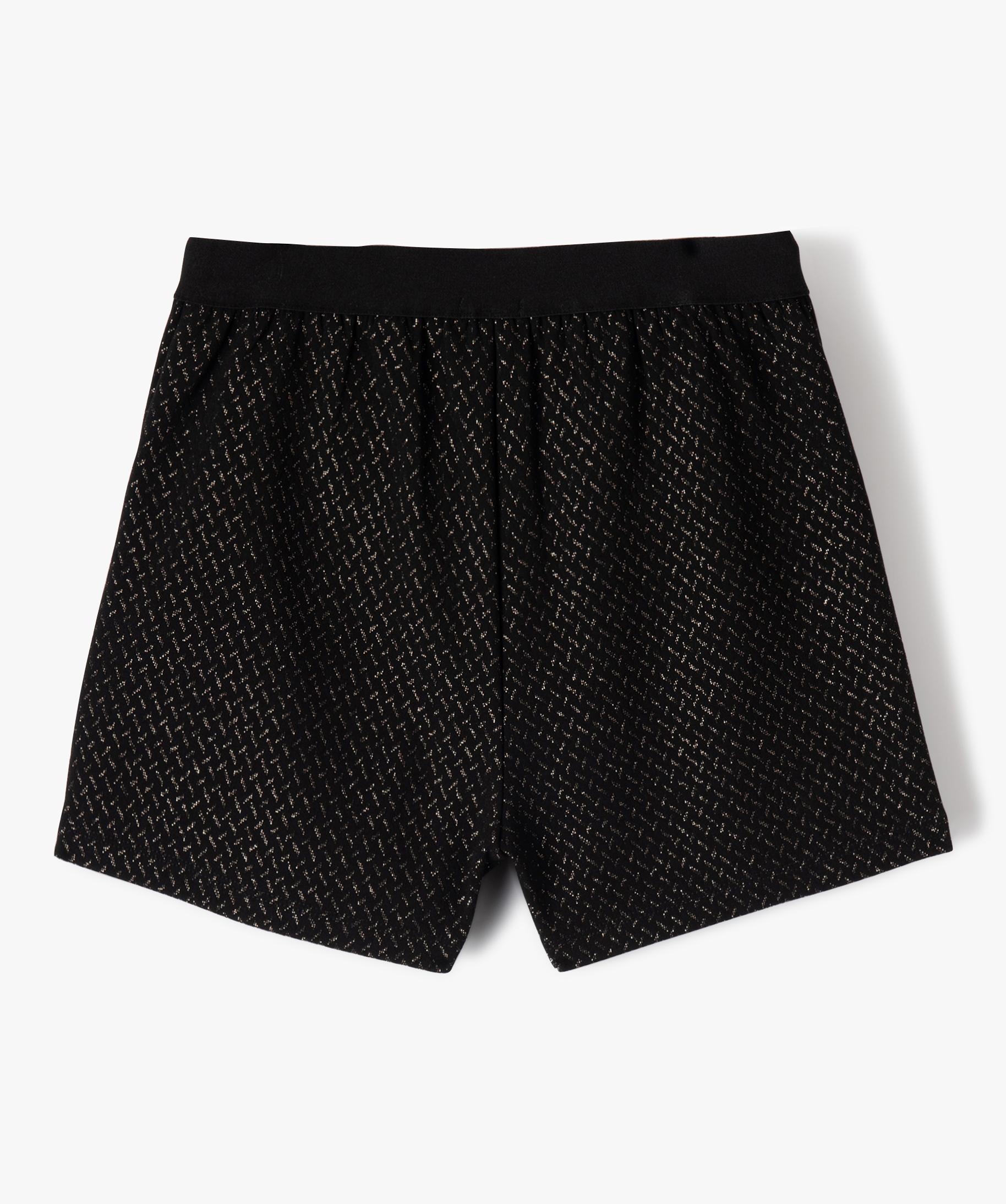 Short paillete fille avec taille elastique noir GEMO