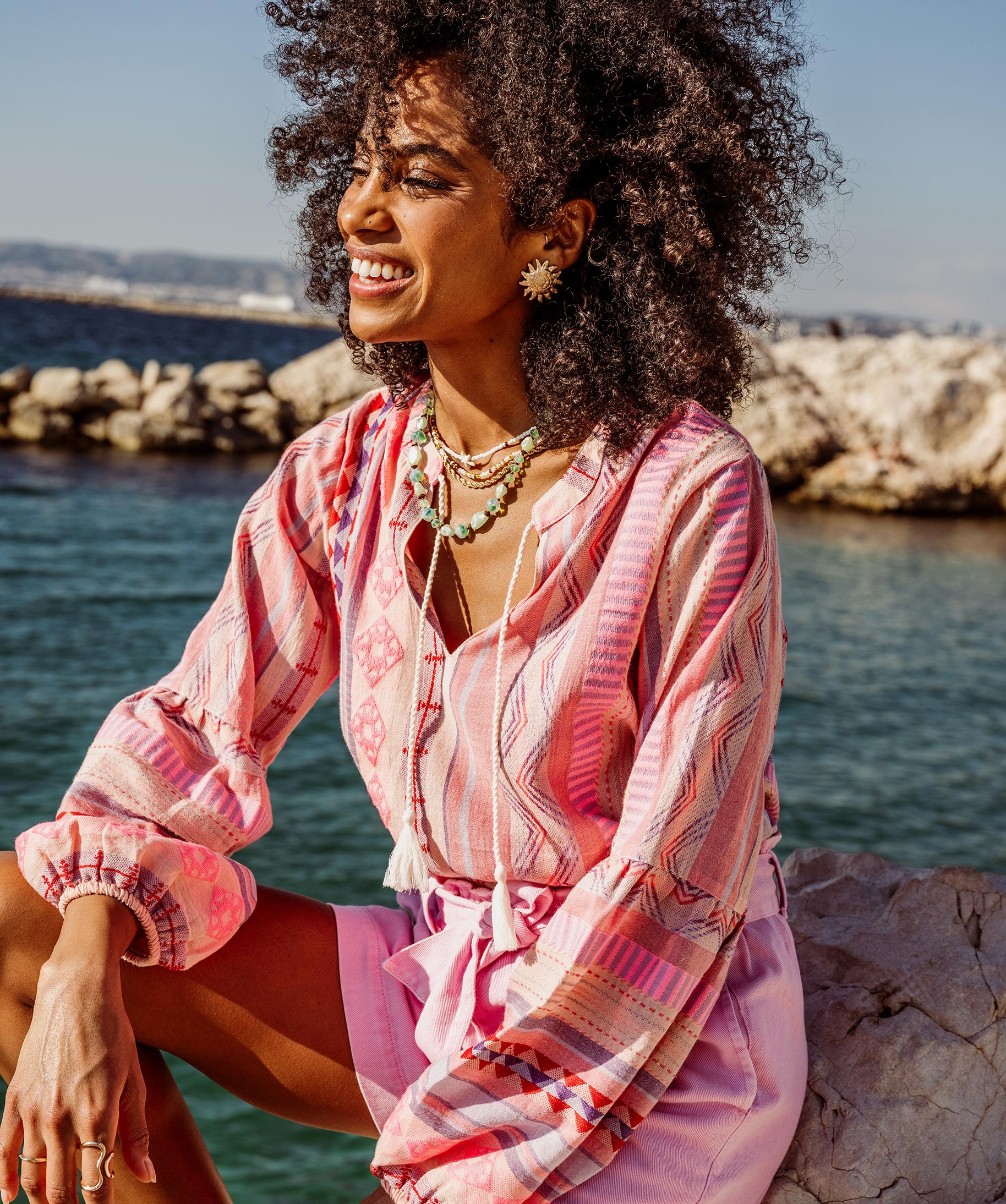 Blouse à manches longues bouffantes femme multicouleur | GEMO