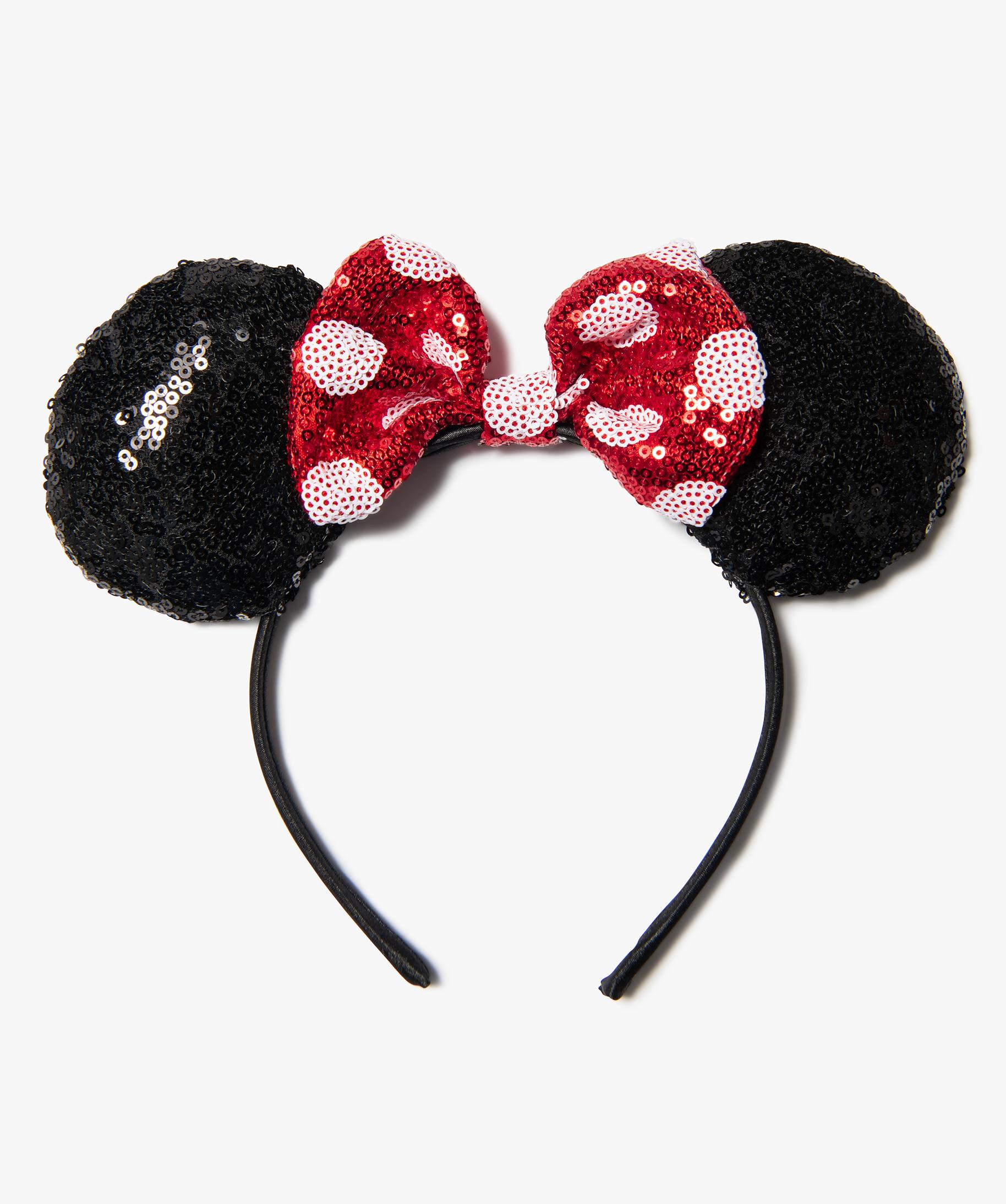 Serre tete fille avec oreilles et n ud de Minnie Disney noir GEMO