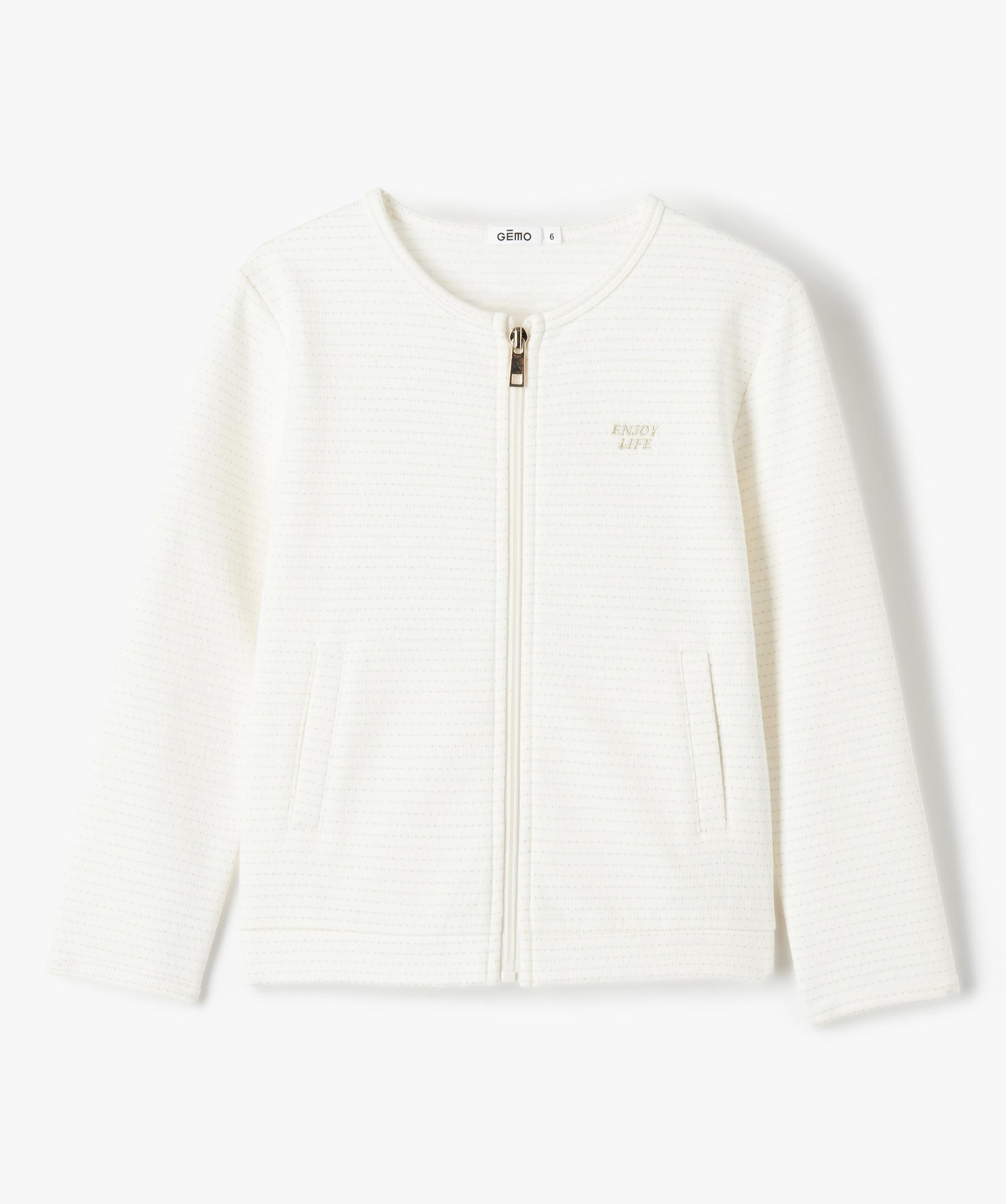 Sweat à capuche zippé en polaire imprimé à manches longues pour fille