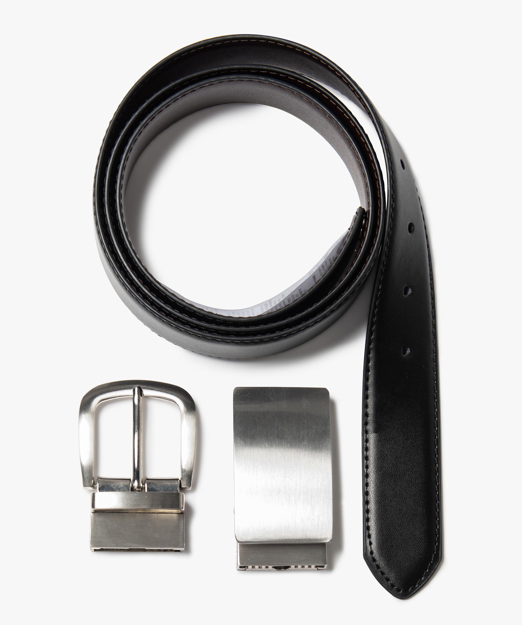 Ceinture homme r versible avec boite cadeau noir GEMO