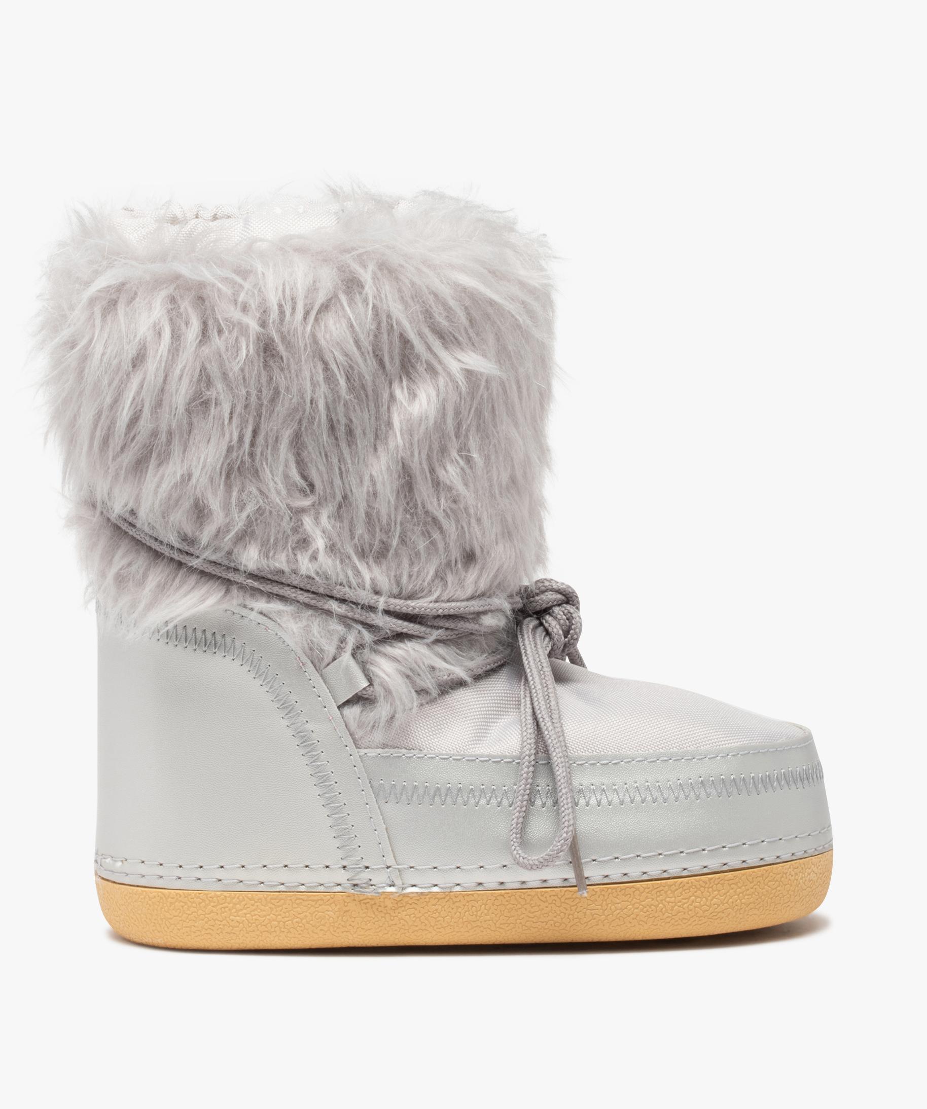 Bottes de neige fille dessus fourrure imitation gris GEMO