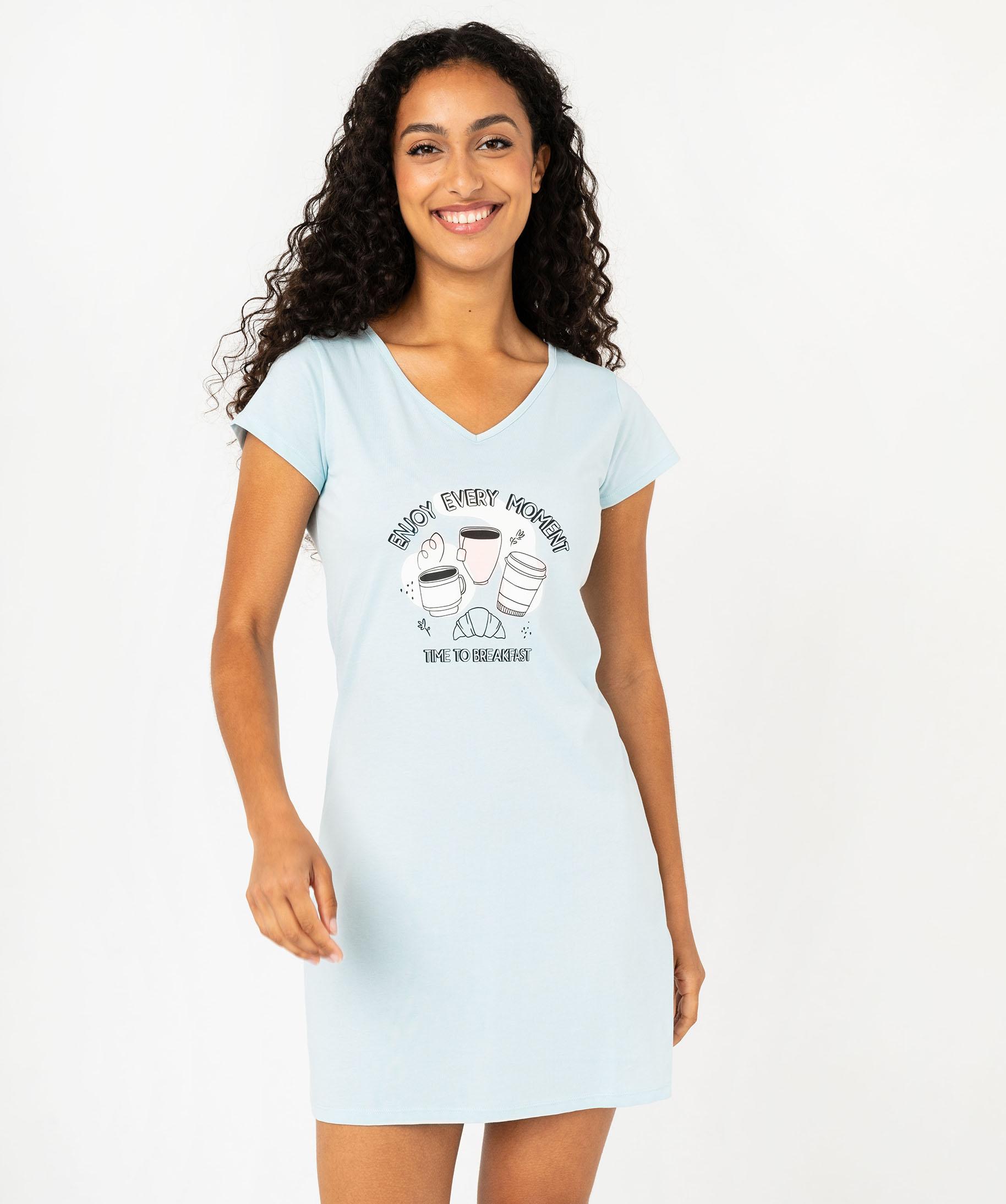 Chemise De Nuit Femme MARLON Elmina En Polaire Imprimée - Modèle Classique Doux Et Chaud - Taille 52-54 - 3