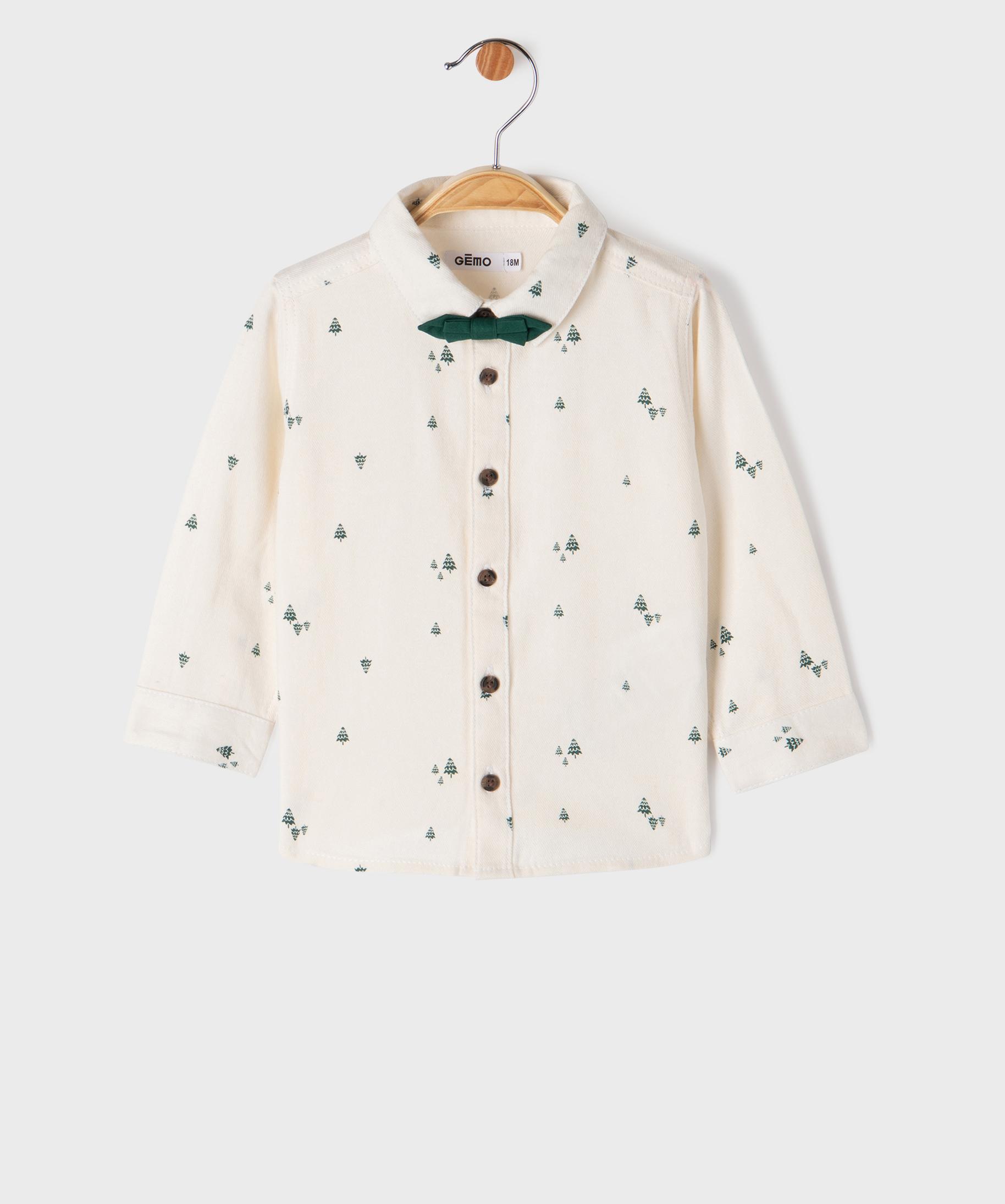 Chemise manches longues avec nœud papillon bébé garçon