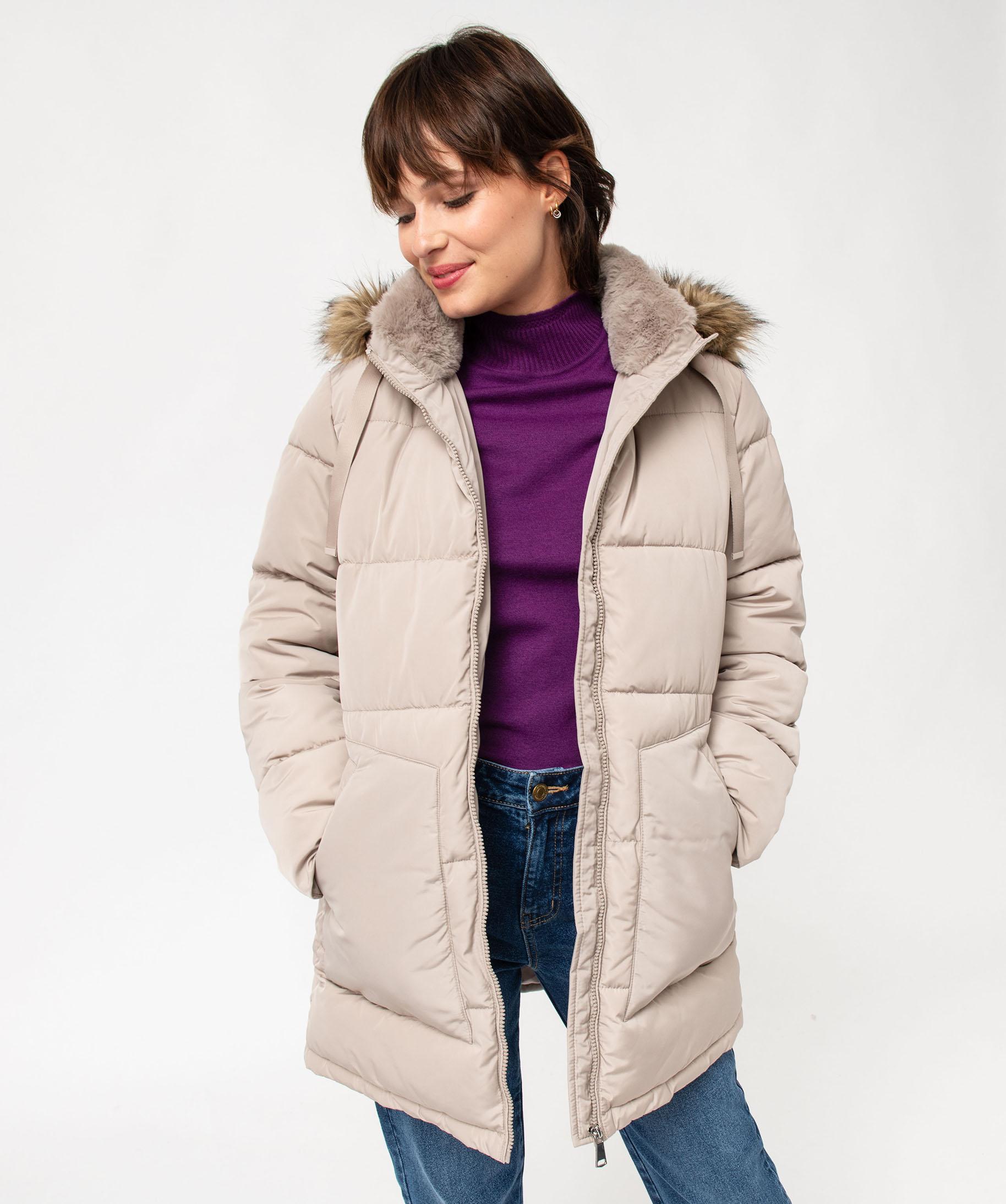 Manteau Doudoune Hiver Femme - Léger, Chaud, Capuche, Pliable - Parka Courte Oversize Pour Randonnée - 3