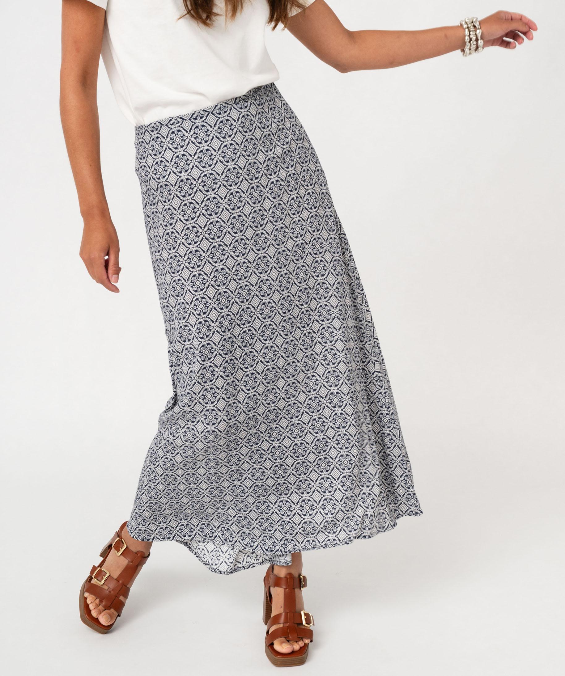 Jupe longue en viscose a motifs femme imprime GEMO