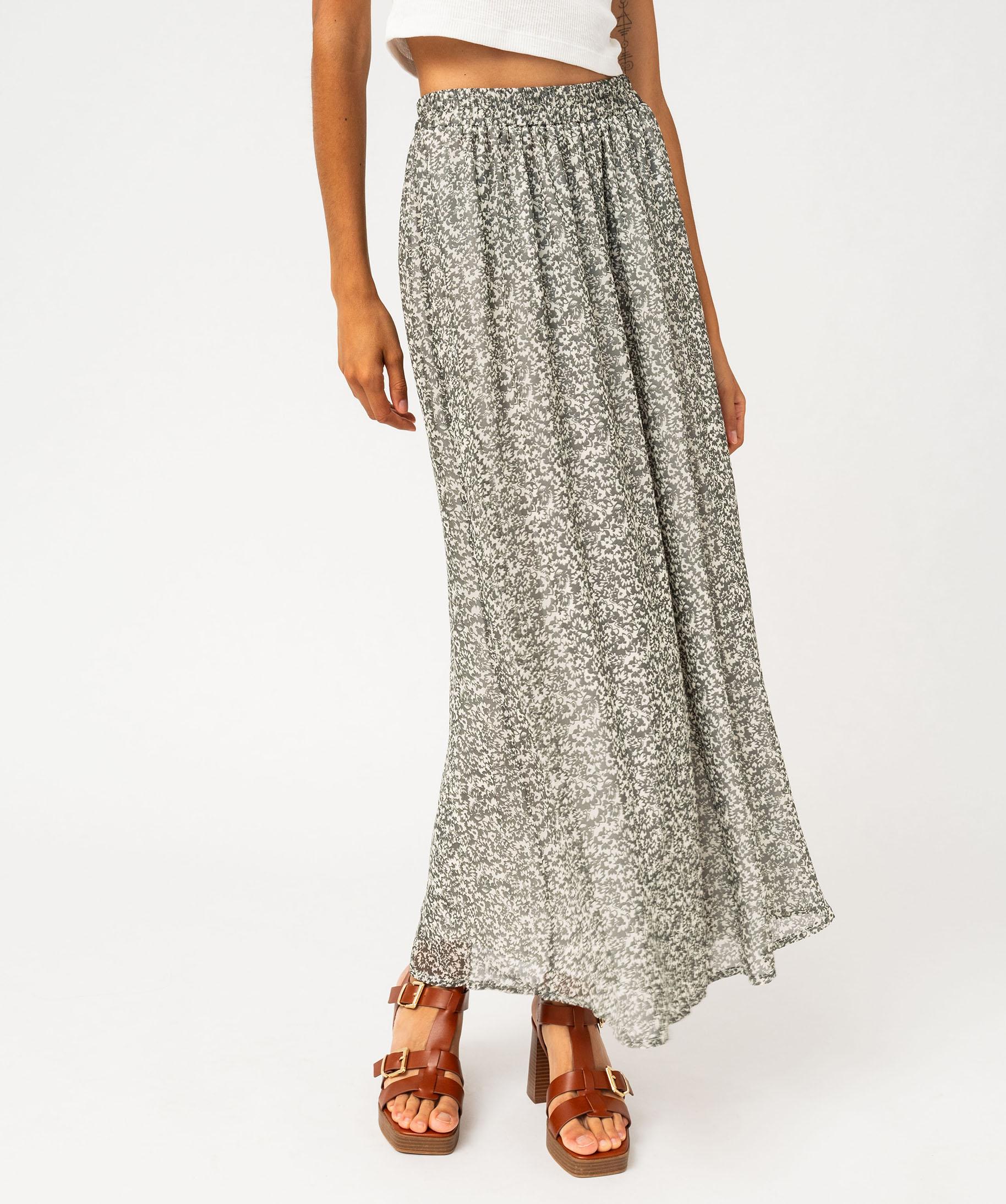 Jupe Cercle East 5th – Fleurie Hawaïenne – Bleu – Taille 8 (M) – Au-dessus Du Genou