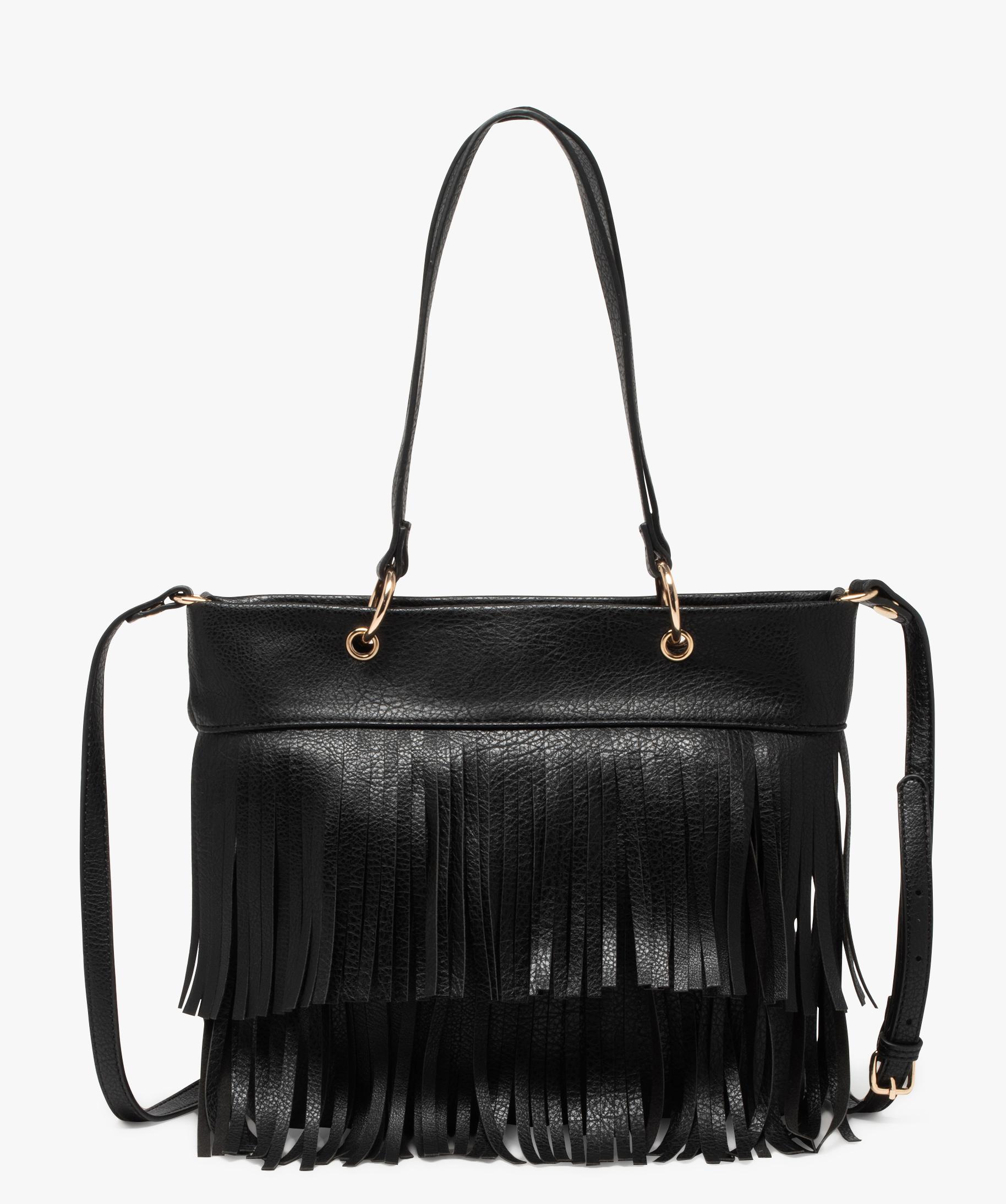Sac à top franges noir