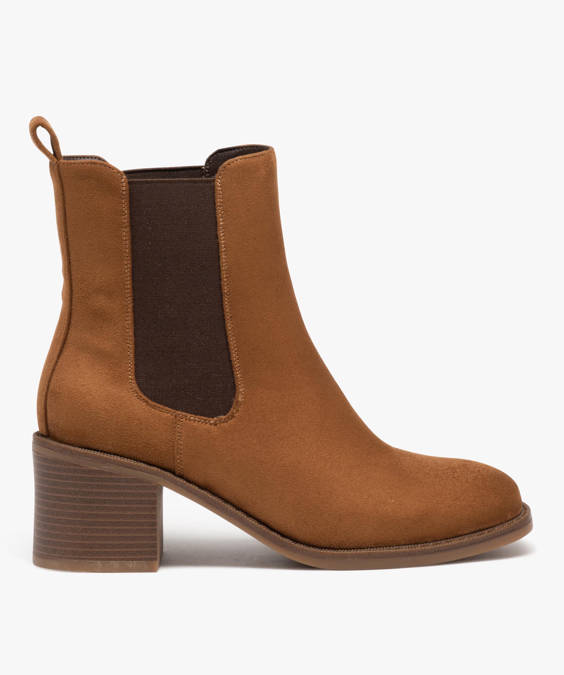 Boots Chelsea en su dine talon haut femme marron GEMO