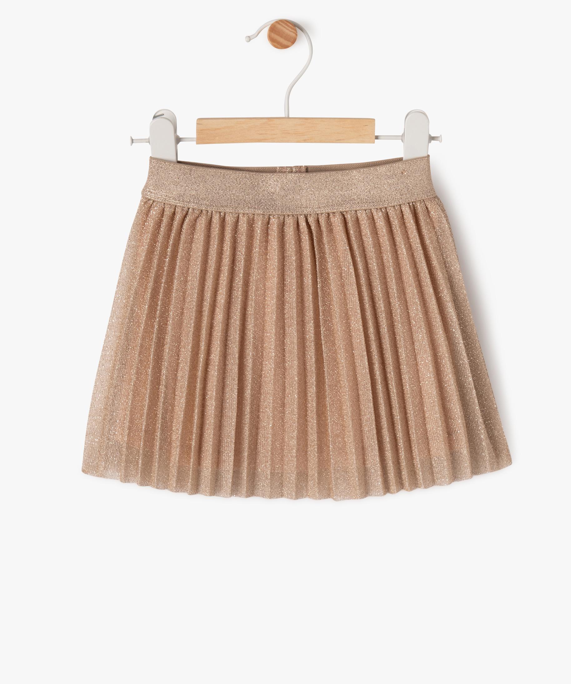 Jupe Fille Cyrillus Rose Pâle Pailletée Or - Taille 8 Ans - Occasion Très Bon état - Idéale Pour Les Fêtes