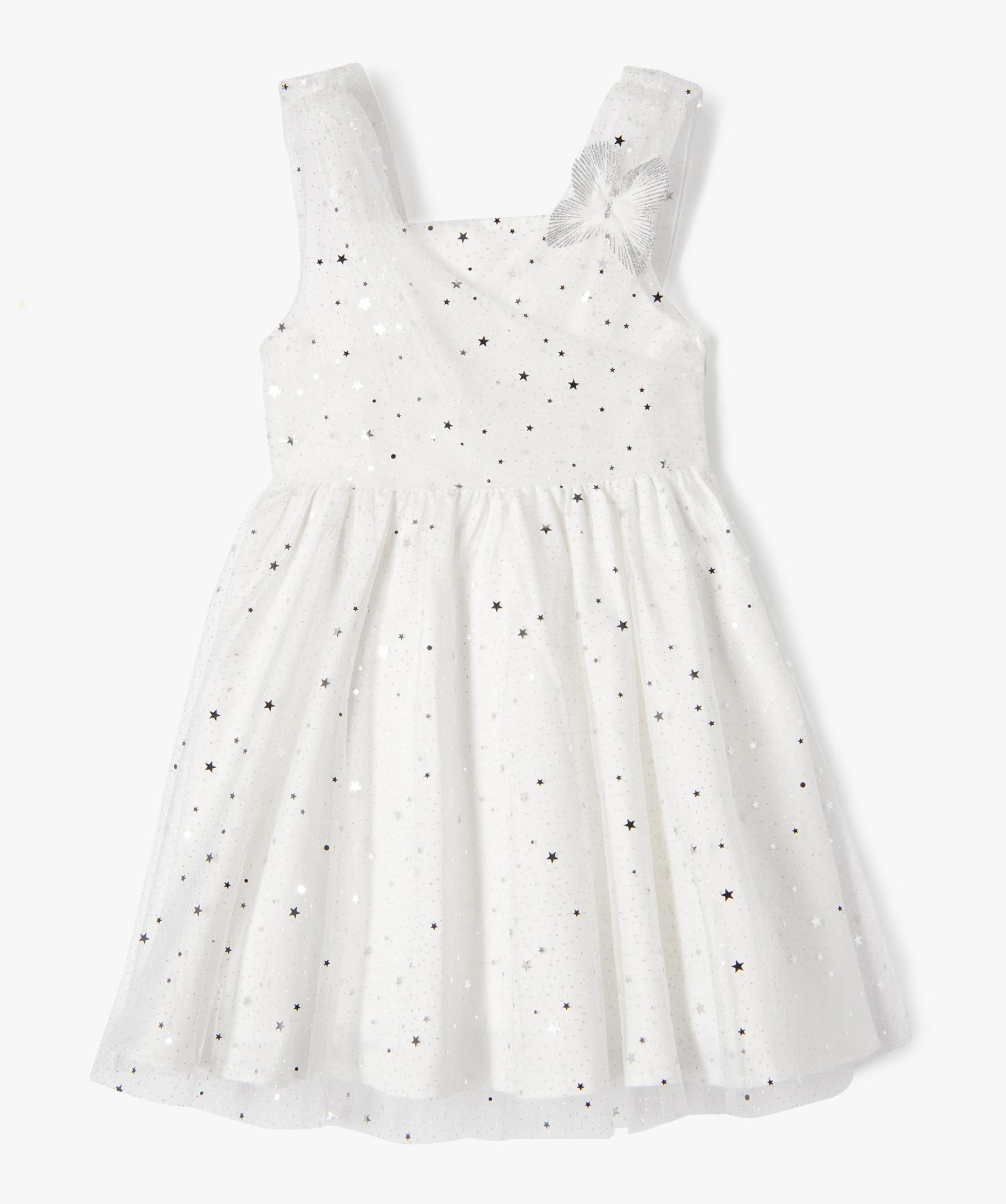 Robe de ceremonie en tulle a paillettes fille ecru GEMO