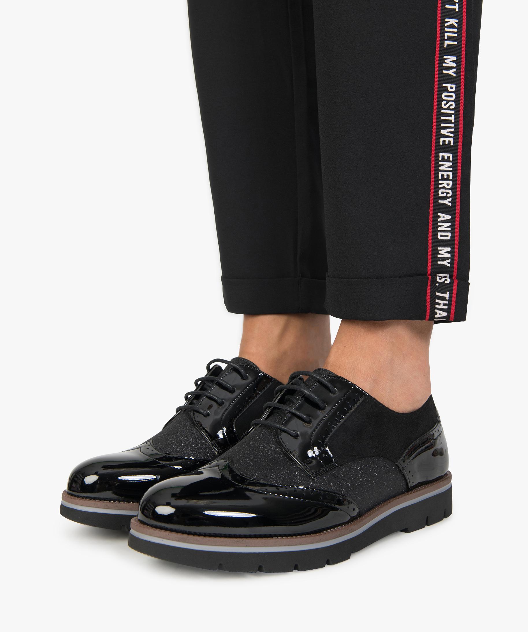 Bottines Derbies Femme Paillettes Derbies Vernis Avec Semelle