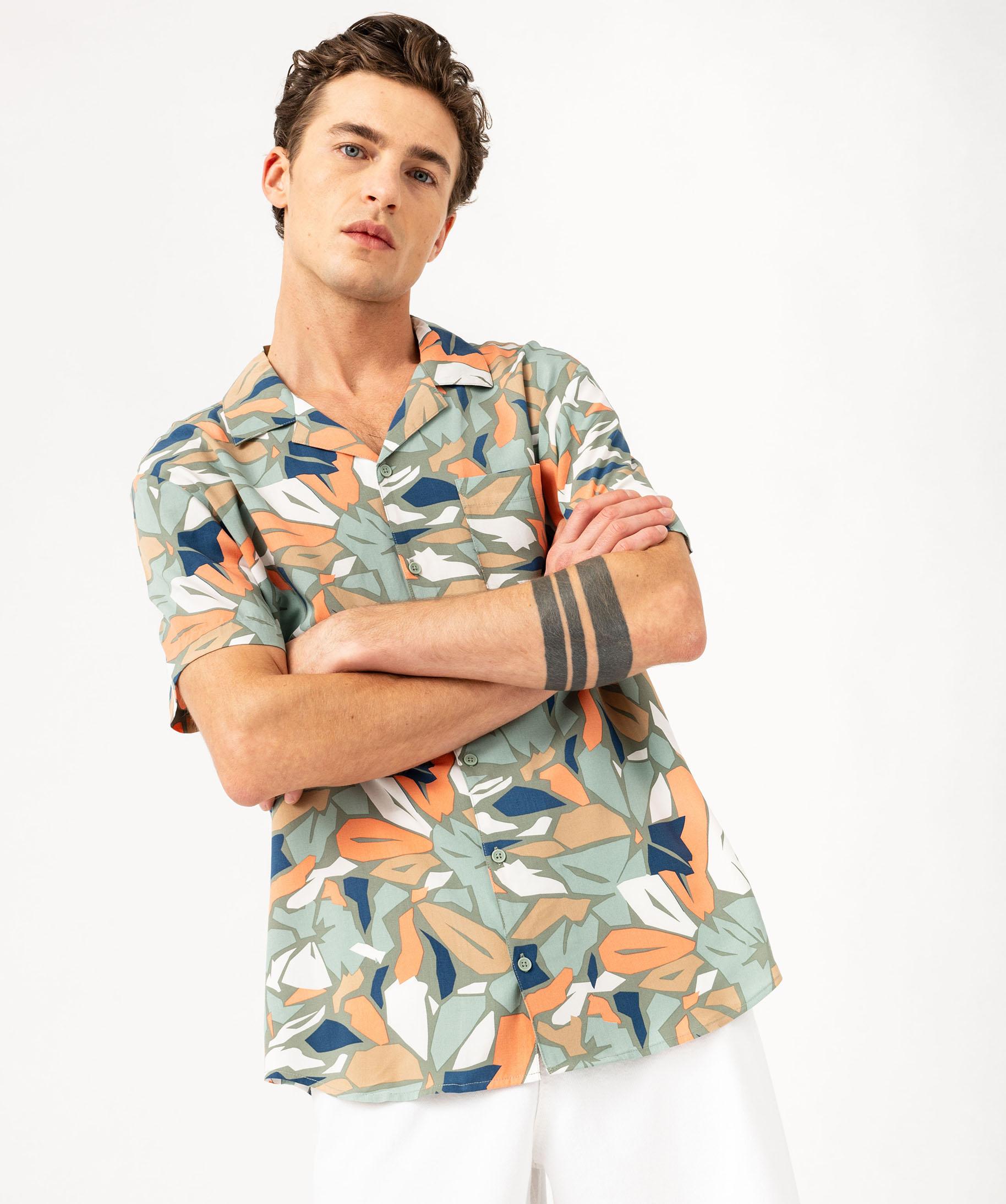Chemise Homme Lin Chemise à Manches Courtes En Lin Pour Homme - Col Cubain - Manches Courtes - Couleur Unie - Avec 4 Poches - Chemise D'été Décontractée - Chemise Cargo Avec Chemise Homme Lin Chemise à Manches Courtes En Lin Pour Homme - Col Cubain - Manches Courtes - Couleur Unie - Avec 4 Poches - Chemise D'été Décontractée - Chemise Cargo Avec