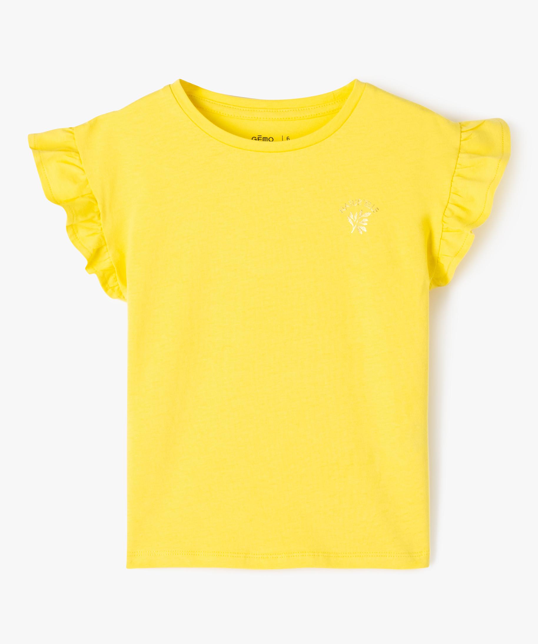 Tee shirt a manches courtes avec volants fille