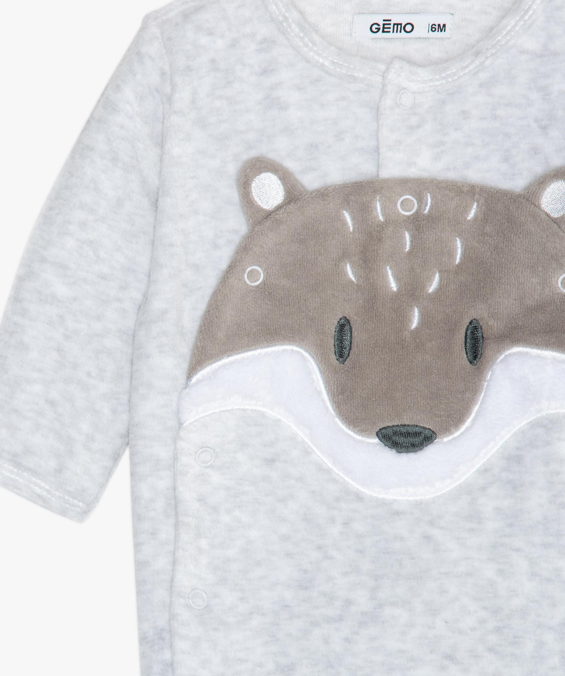 Pyjama Bebe En Velours Motif Renard Jofemar
