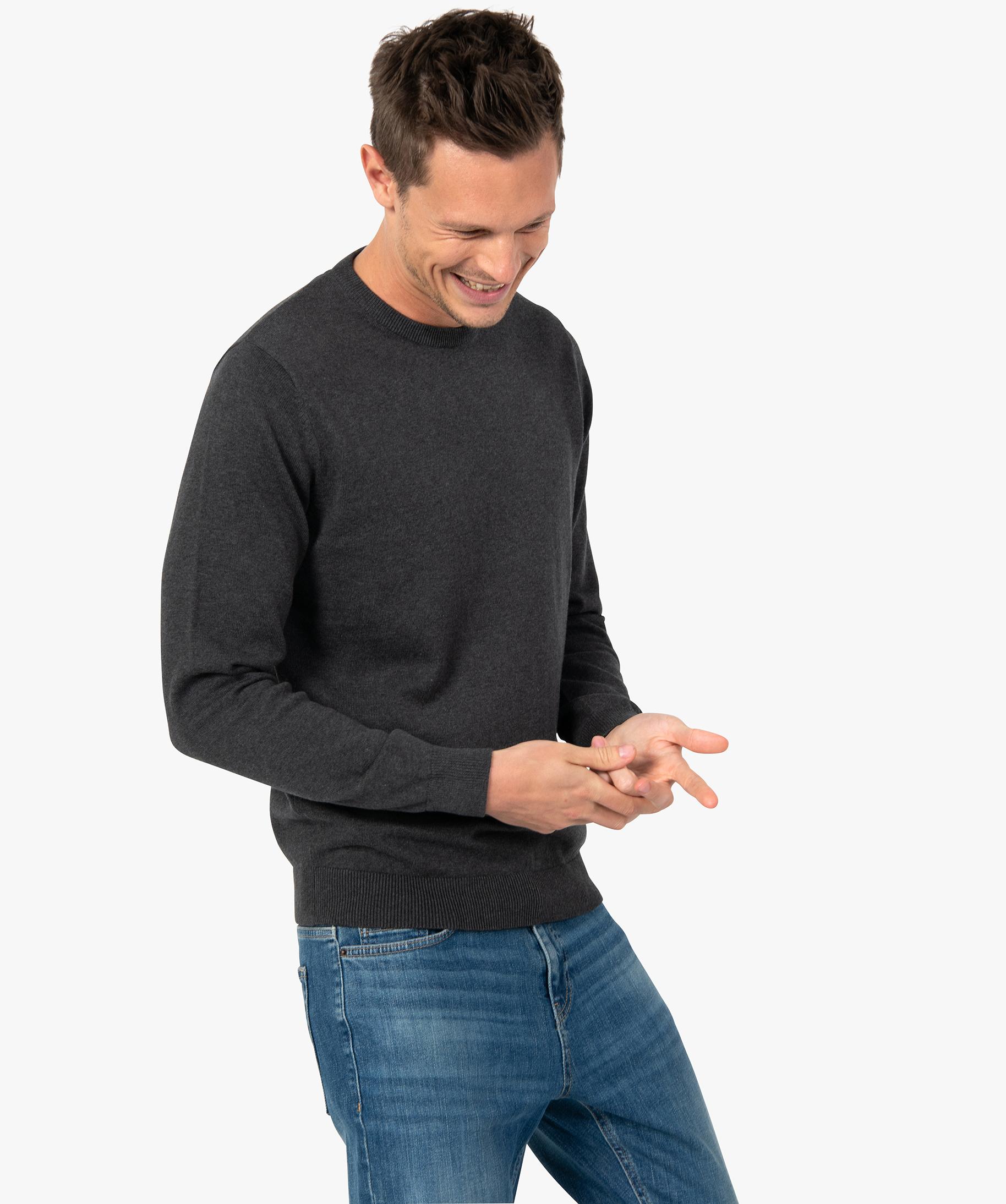 pull en maille à col rond marron pour homme Jack & Jones