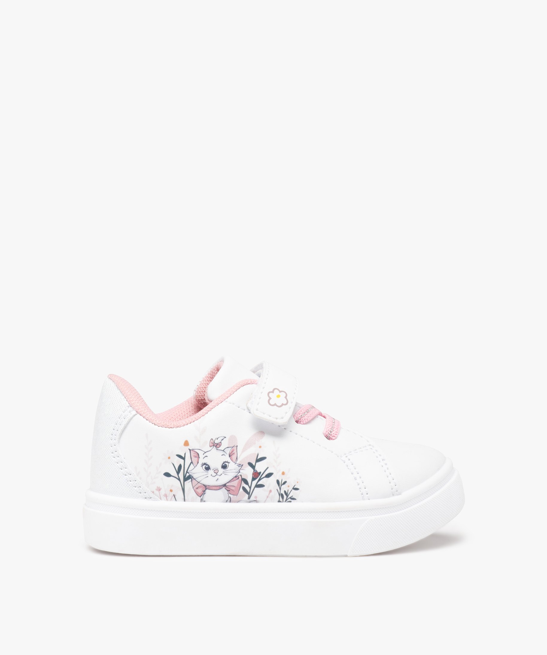 chaussures bebe fille a scratch decor fleurs - geox rose