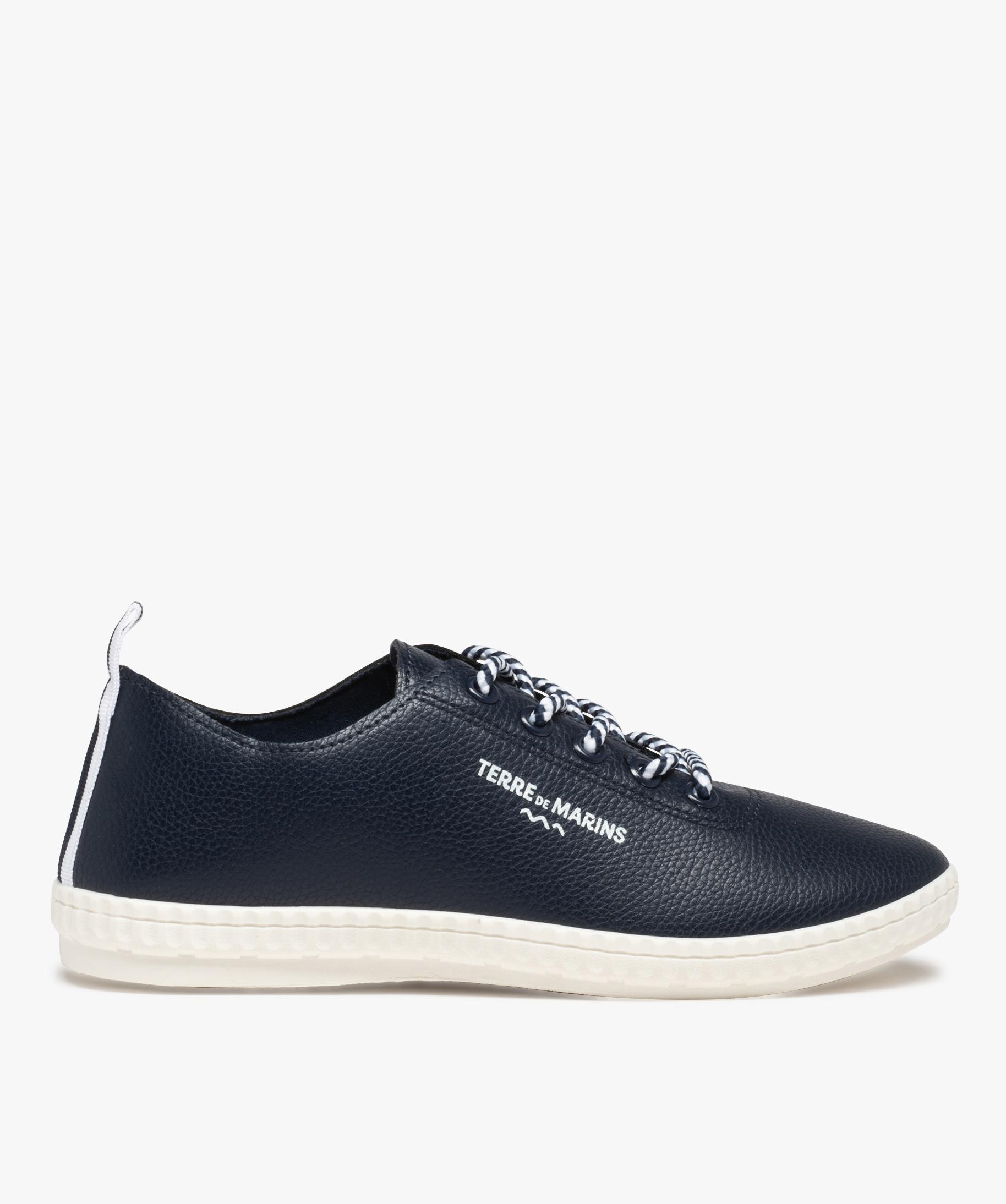 Chaussures Bateau Femme TERRE DE MARINS - Taille 41 - Bleu Marine - Confortables Et Antidérapantes