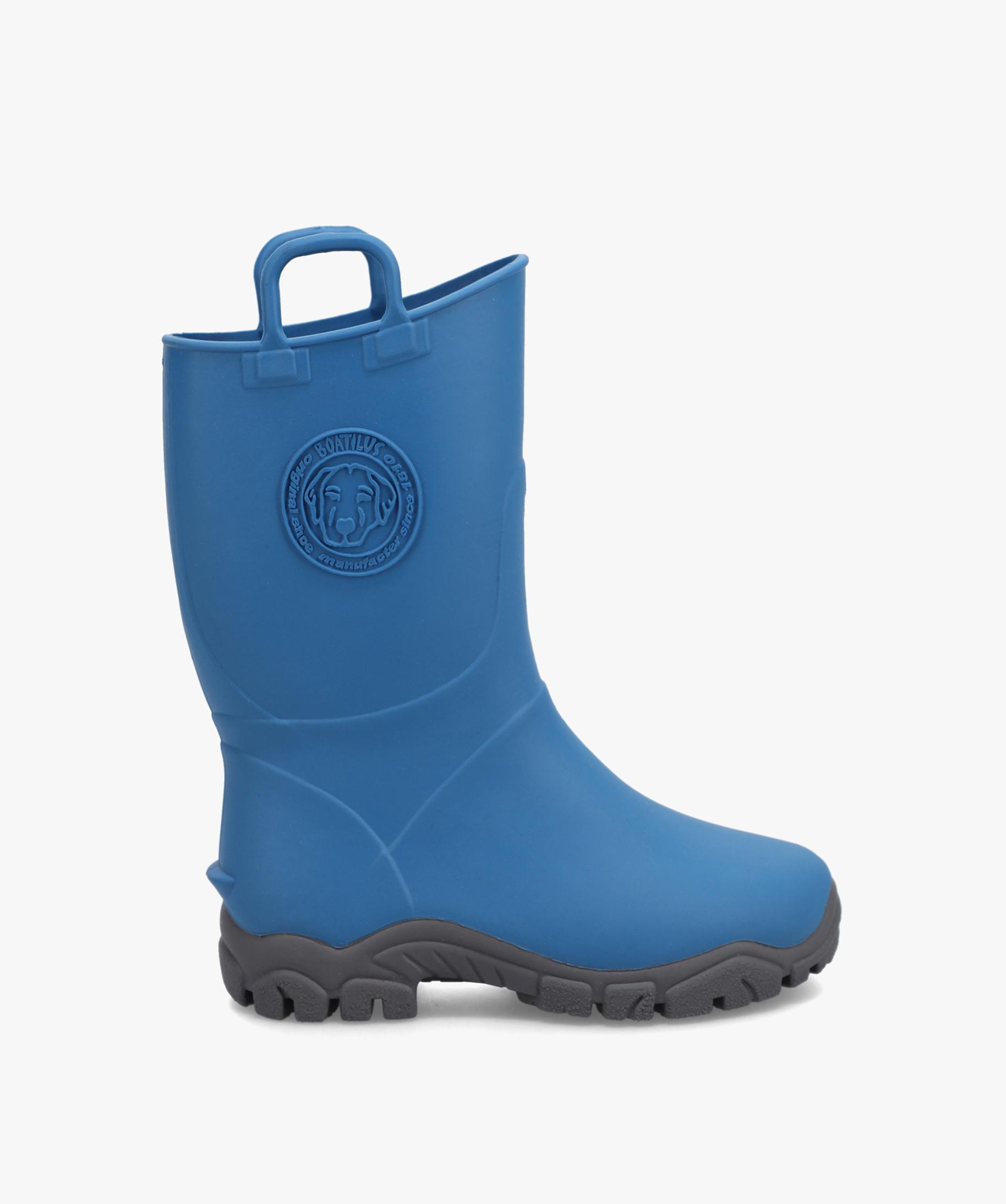 Bottes de pluie gar on dessus uni avec anses Boatilus bleu GEMO