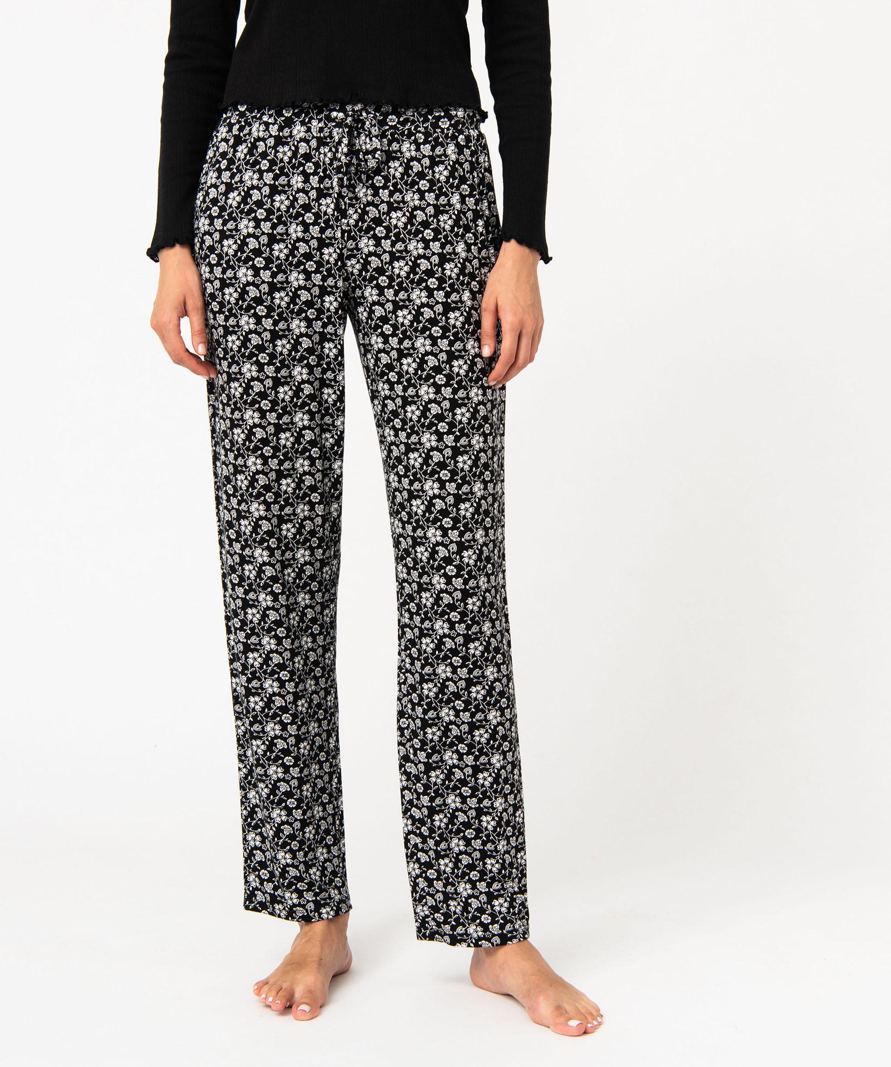 ENJOYNIGHT Pantalon Pyjama Court Femme Coton Mélangé - Imprimé Mignon Et Confortable Pour La Maison