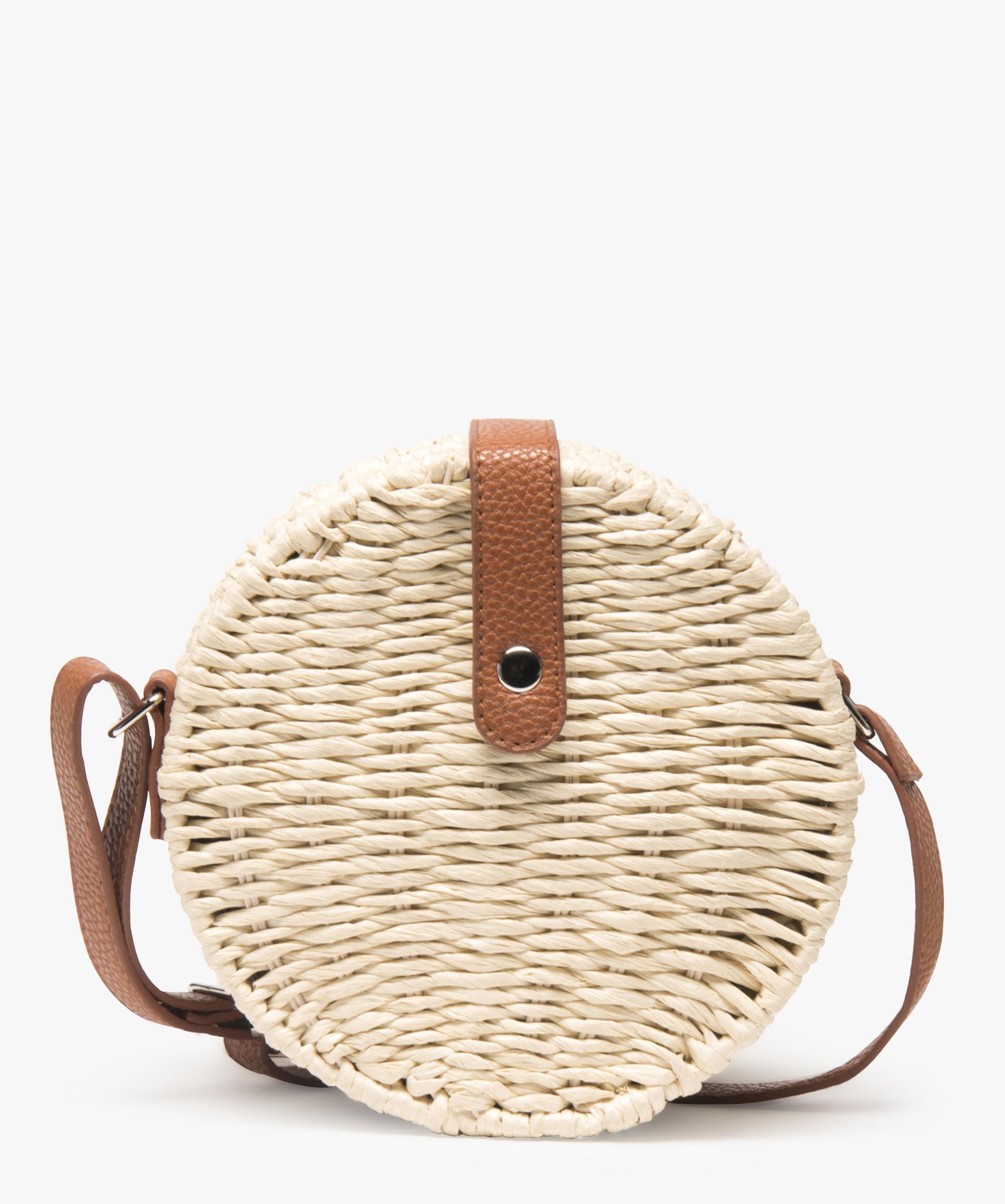 Sac bandoulière rond paille on sale
