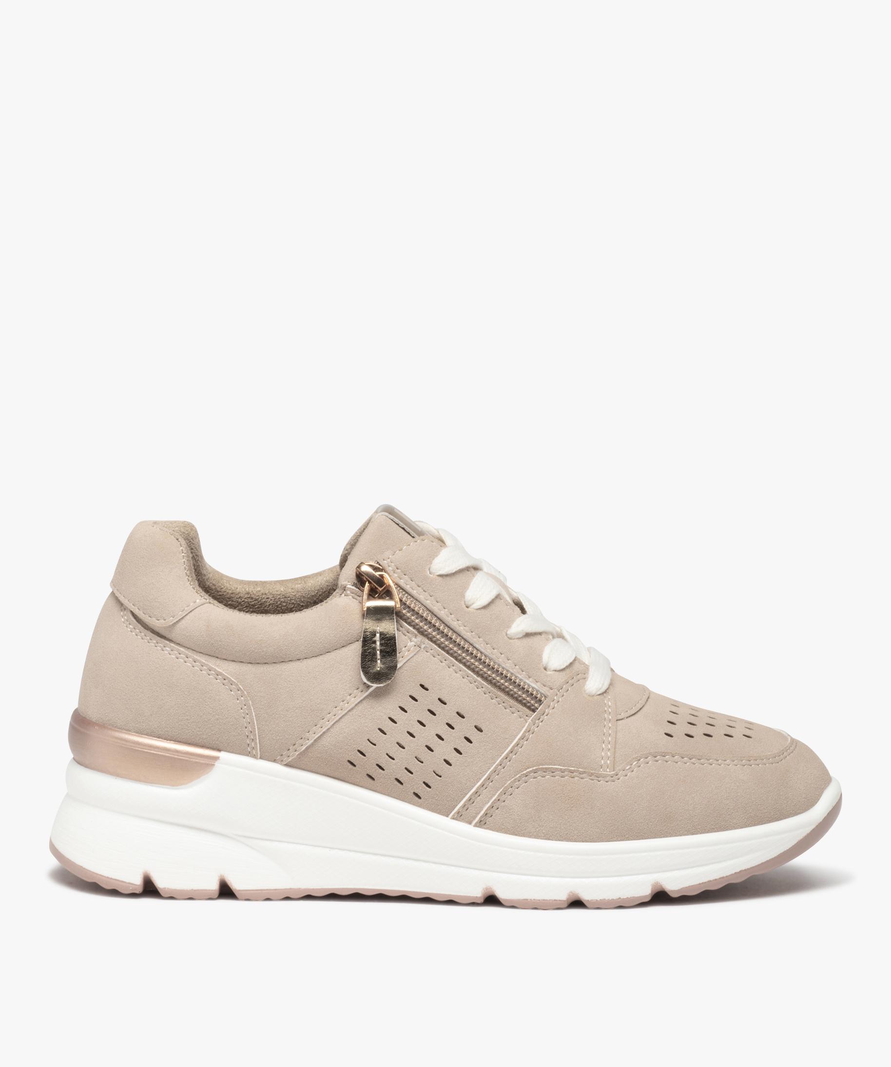 Basket a talon compense femme Hobiz beige GEMO
