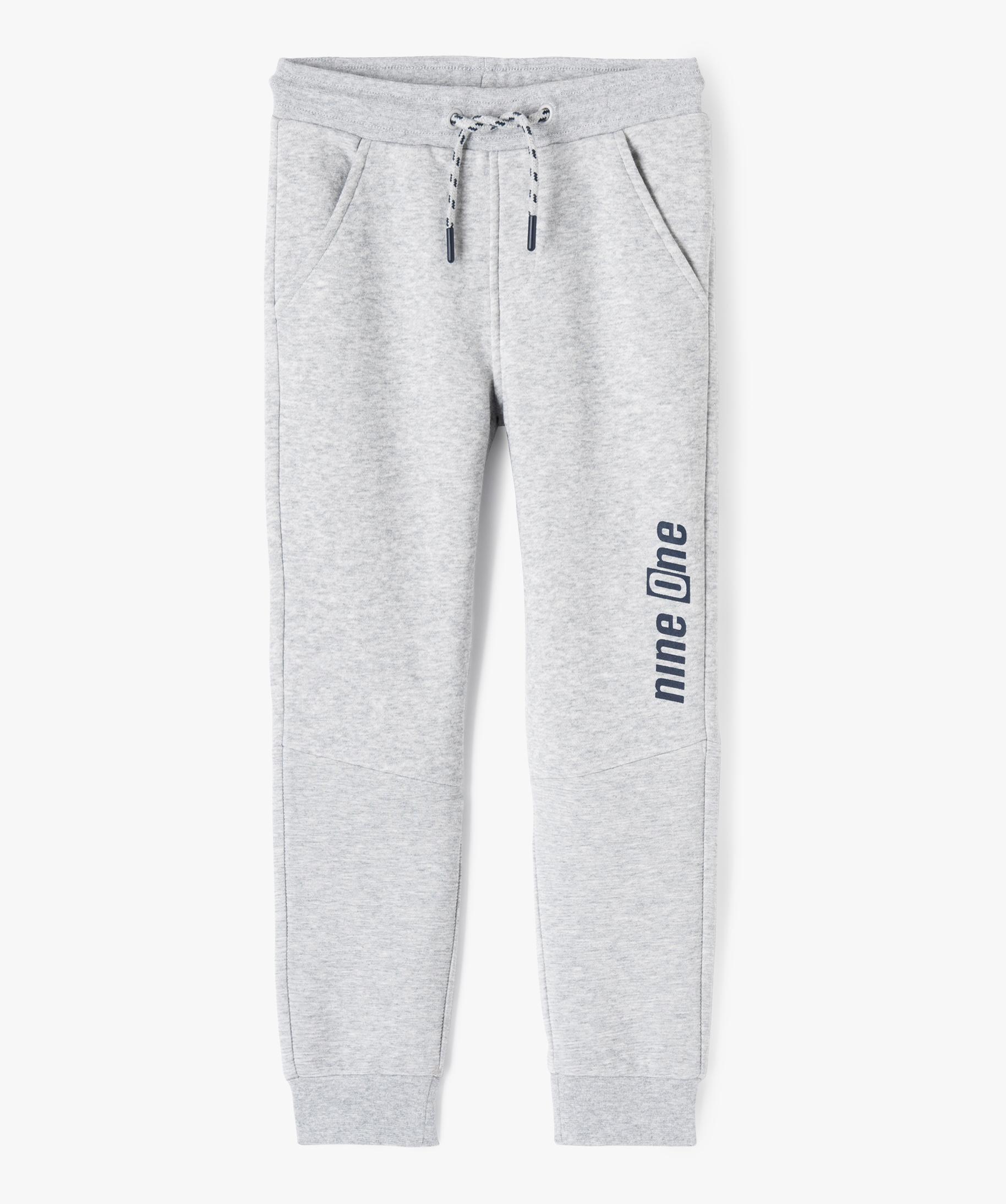 VERTBAUDET Pantalon Jogging Garçon Molleton Gris Moyen Chiné 3 Ans - Confort Et Style