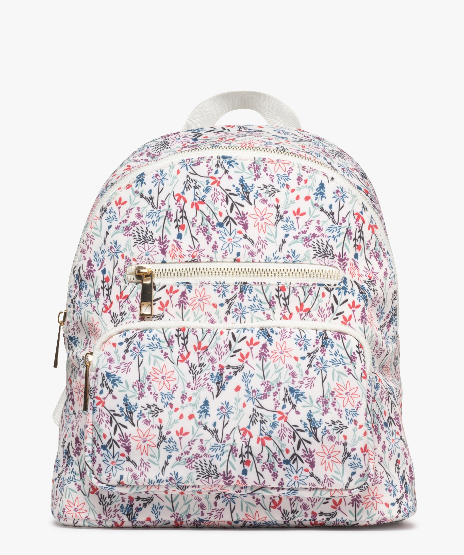 Sac a dos compact fleuri femme rouge chine GEMO