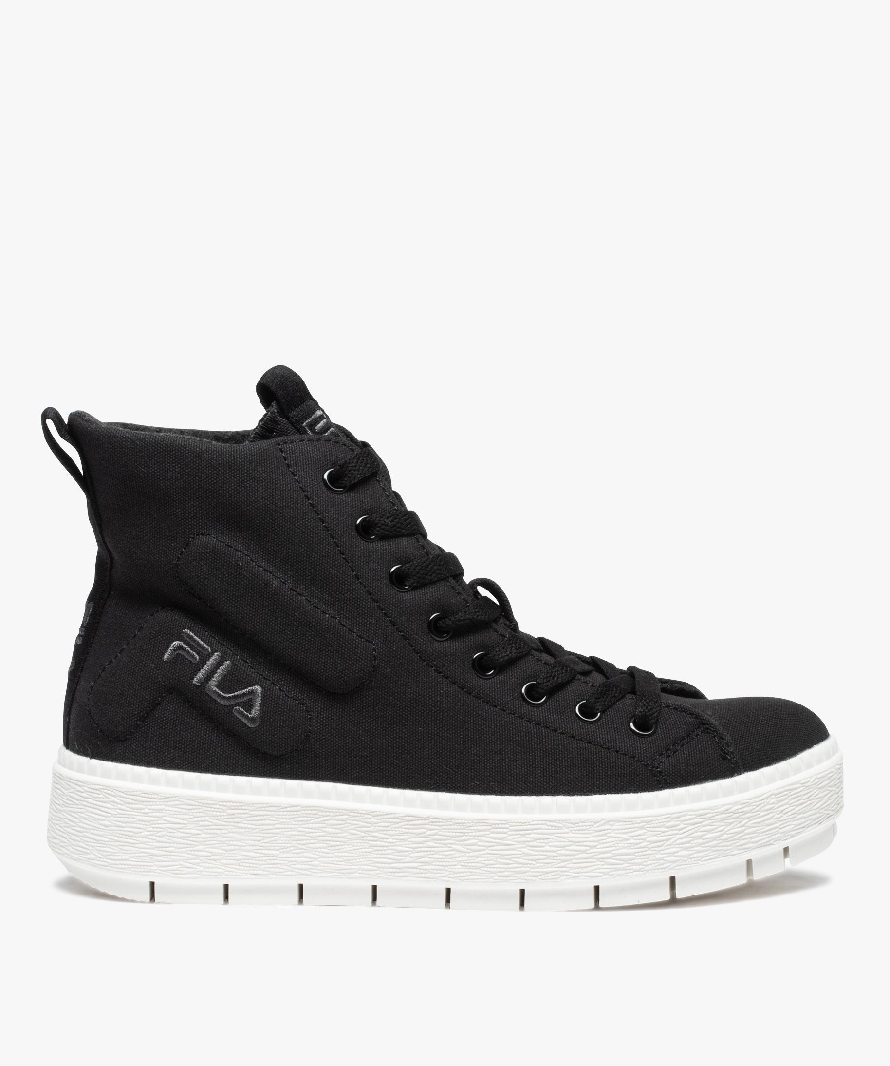 Baskets femme montantes en toile unie Fila Potenza noir GEMO