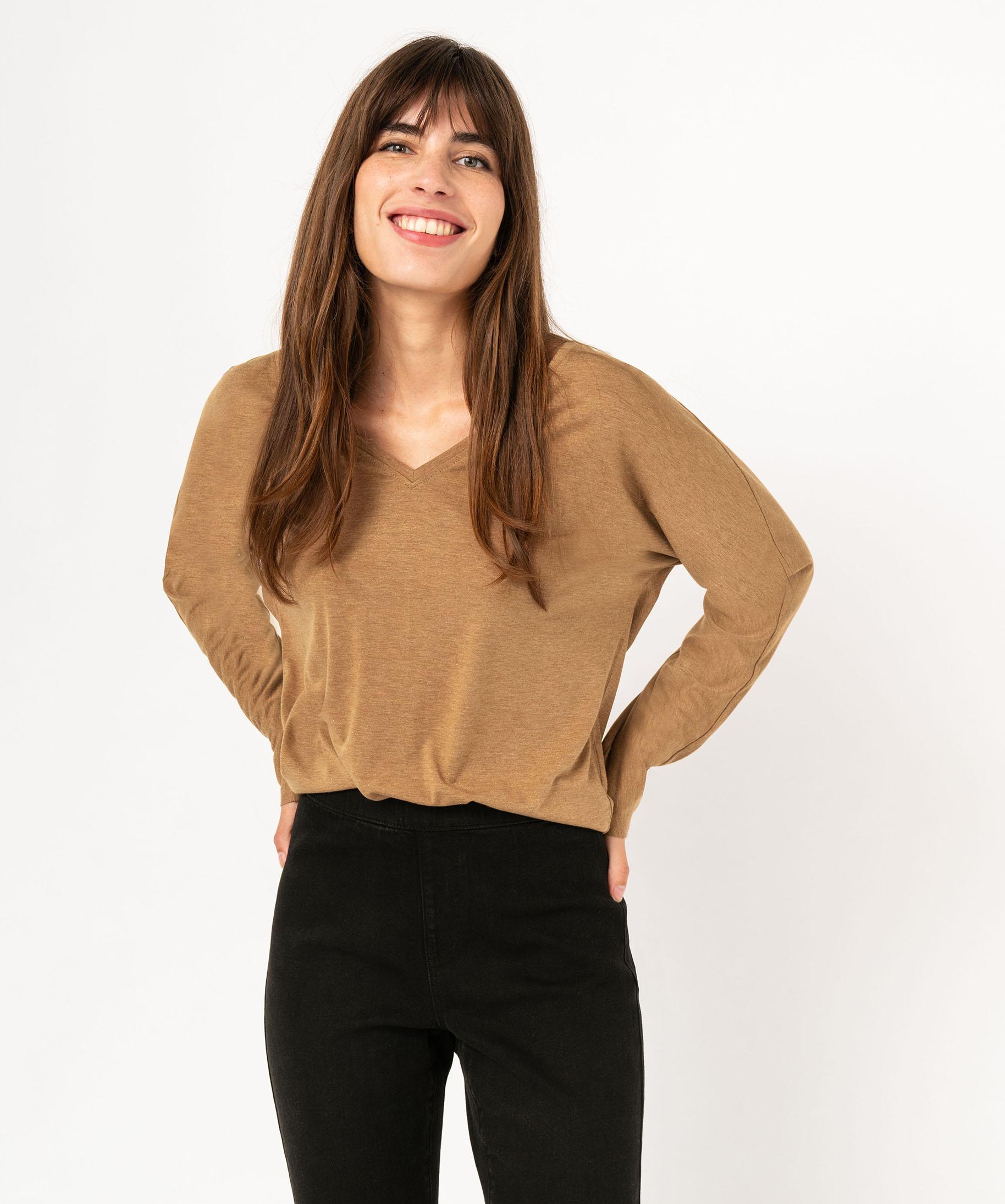 Grand Débardeur Femme SO - Col En V Double - Texture Sarcelle - Taille L - Neuf
