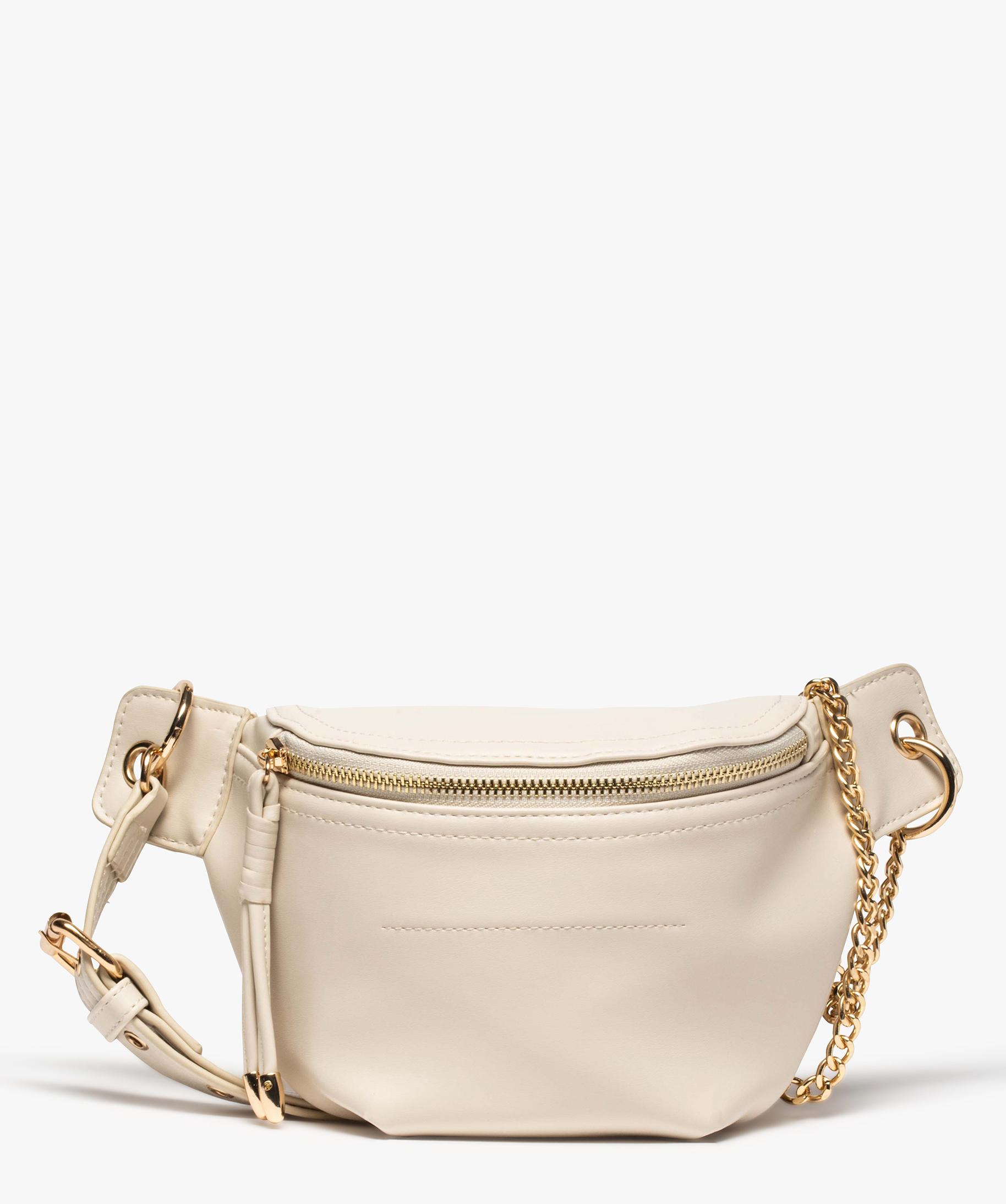 Sac besace femme forme banane a details dores