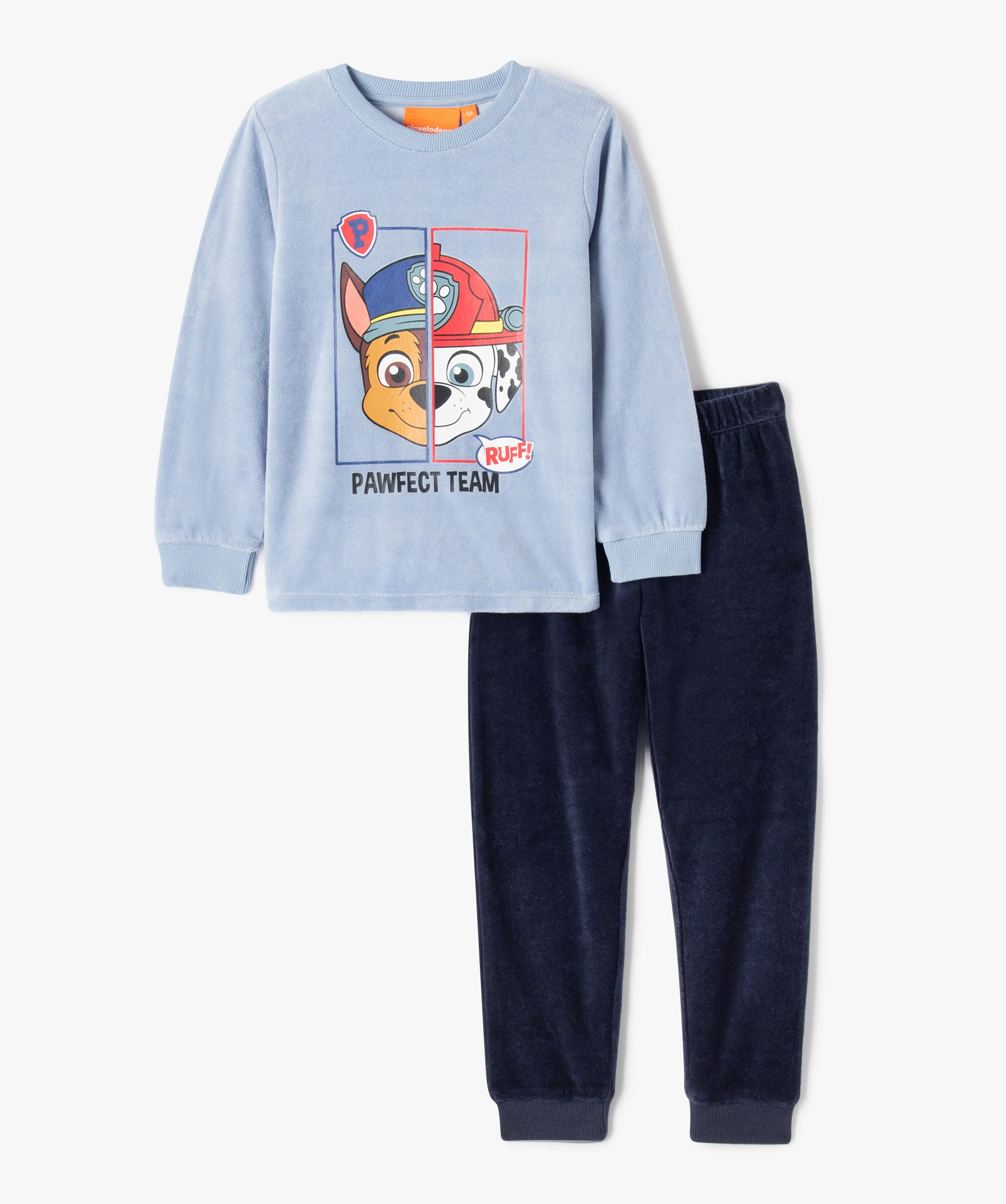 Pyjama en velours avec motif XXL garçon - Pat Patrouille bleu