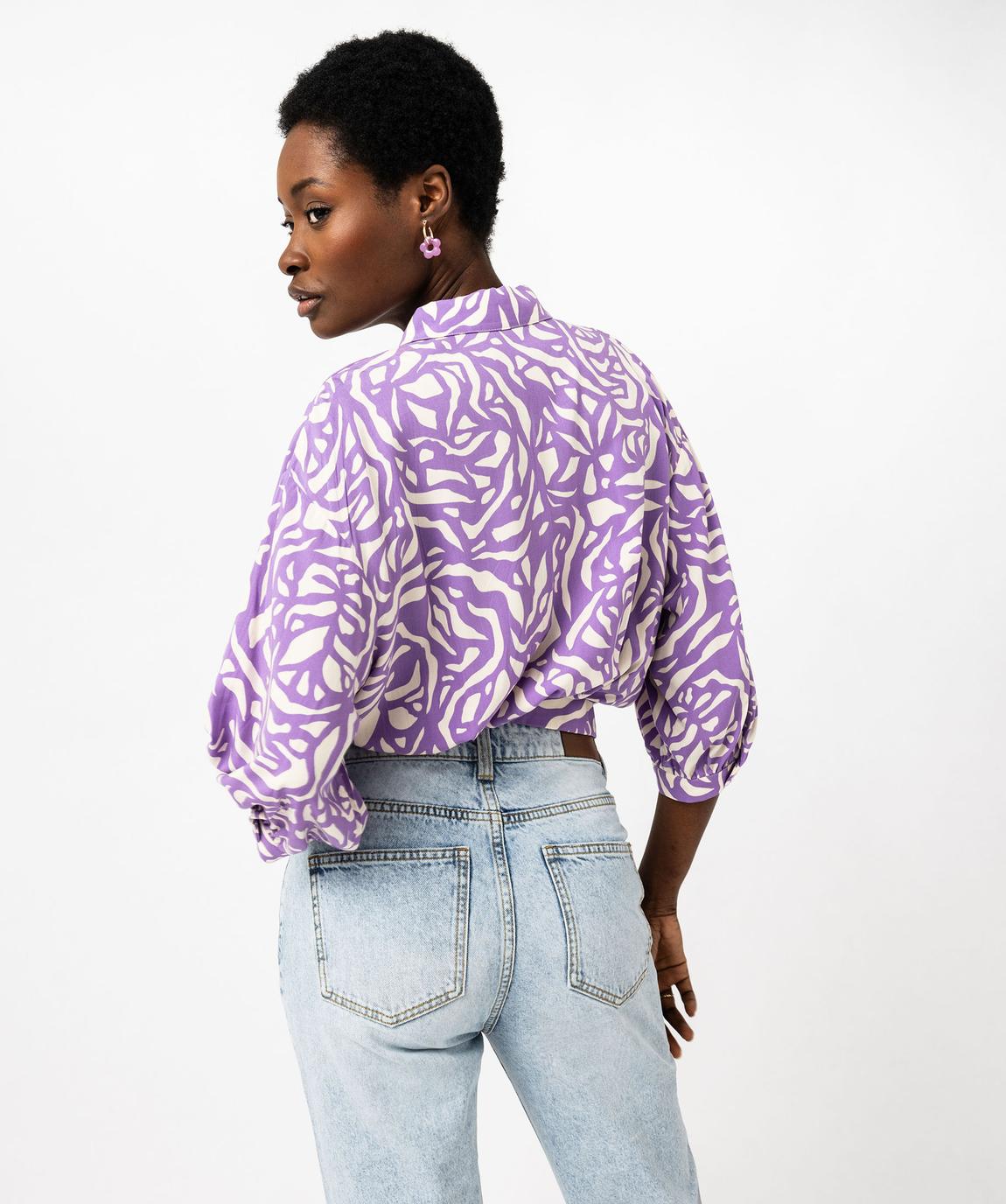 Chemise Femme Steps - Manches 3/4 Violette - Taille XL - Occasion Très Bon état