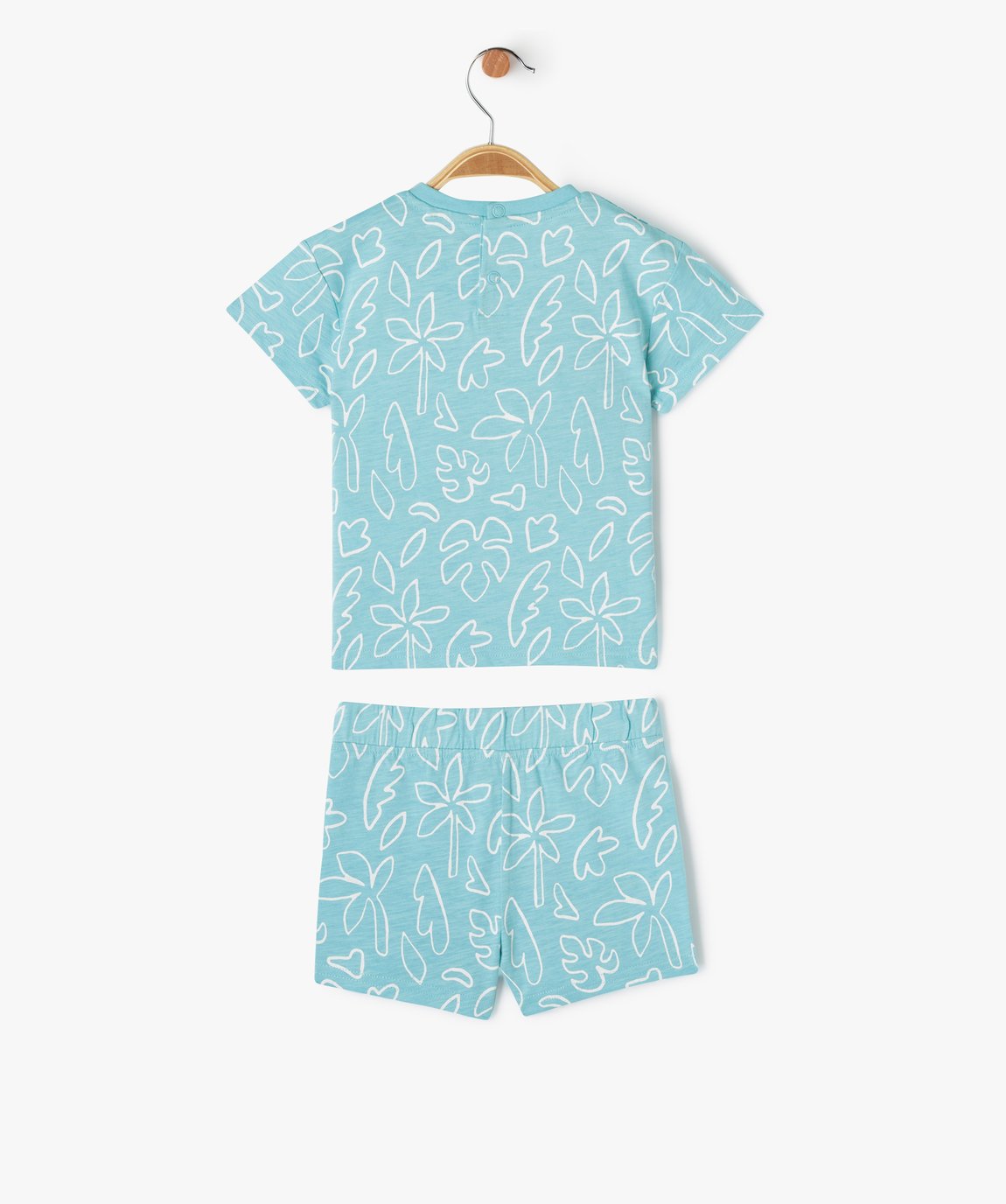 Ensemble Short + T-shirt Enfant Manches Courtes – Survêtement Décontracté Fleuri, Taille élastique, Coton/polyester - 3