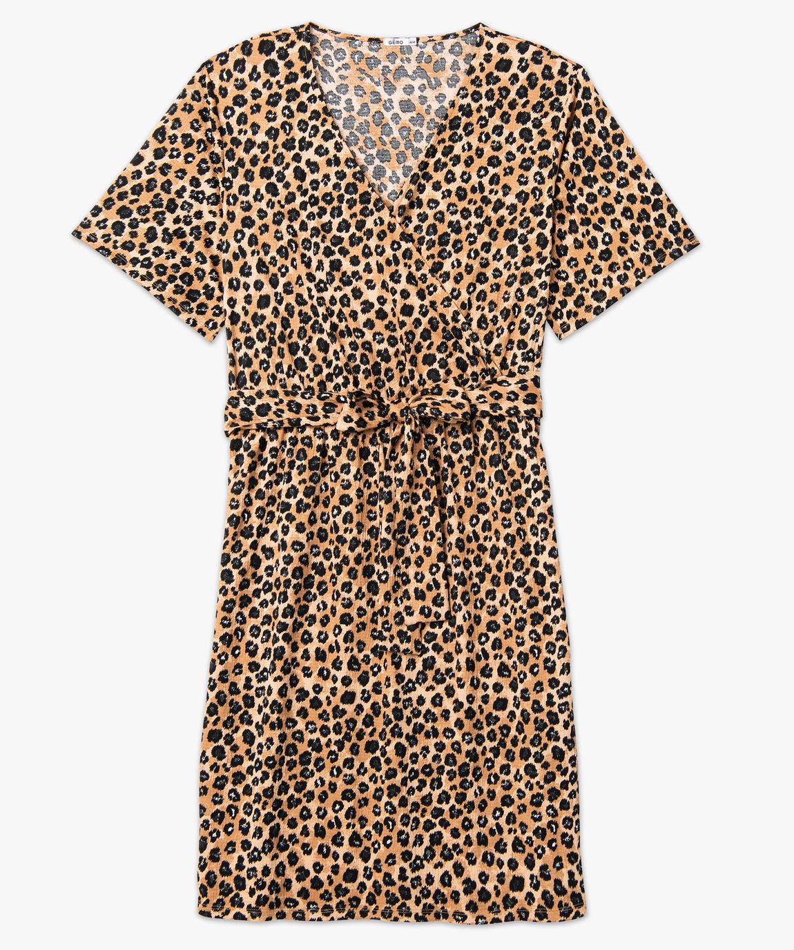 Robe Imprimée Manches Courtes GOA Paris - Taille 2 - Multicouleur - Très Bon état Occasion
