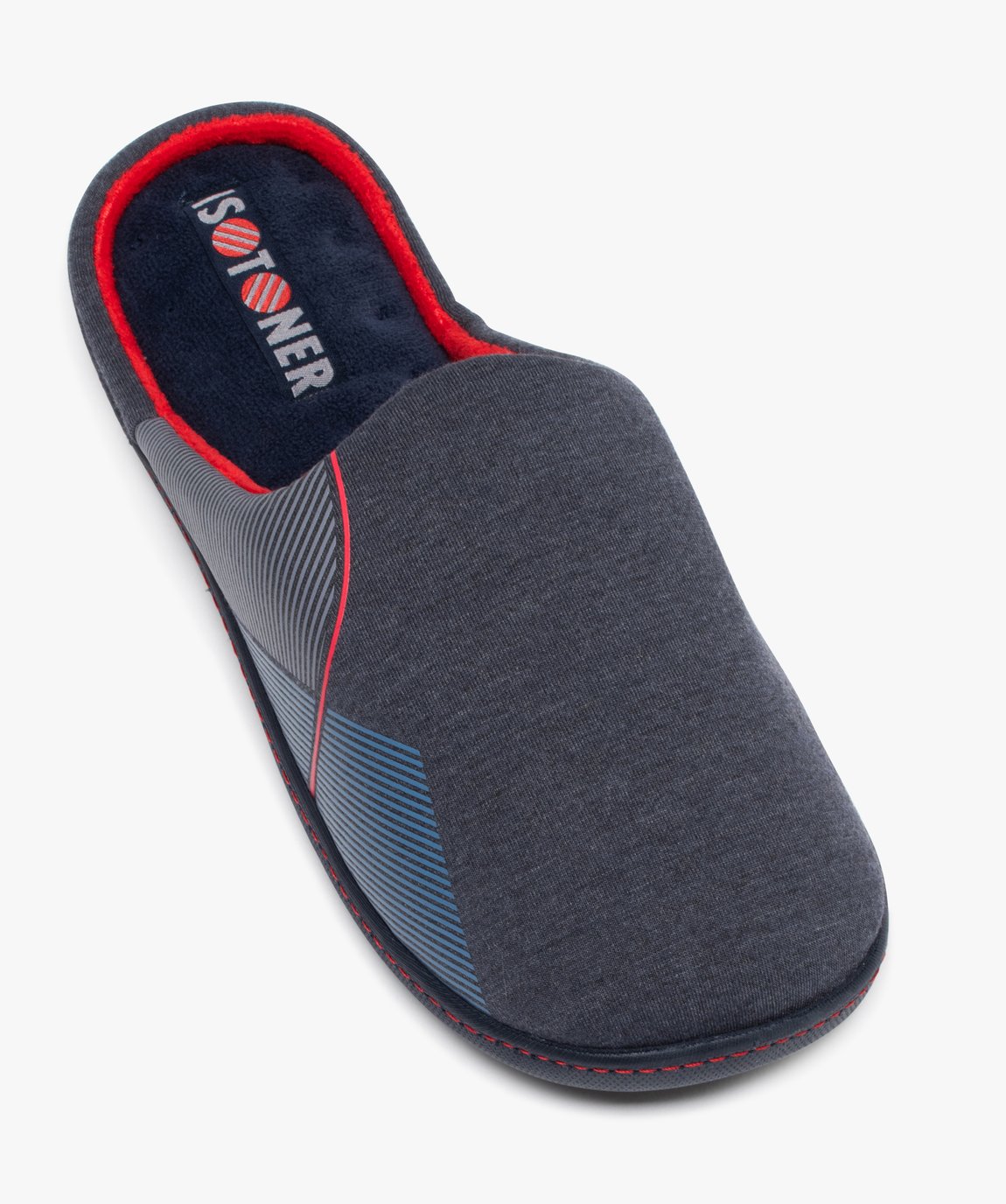 Isotoner Chaussons Mocassins Homme Feutrine Grise - Confort Premium Et Chaleur Douce