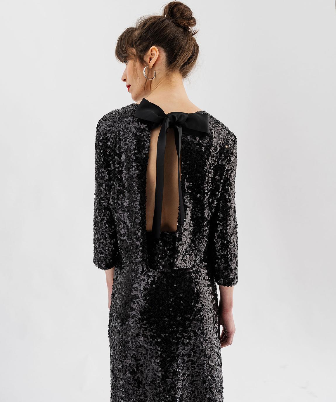 T-shirt Noir à Sequins Morgan - Taille XS - Occasion En Très Bon état