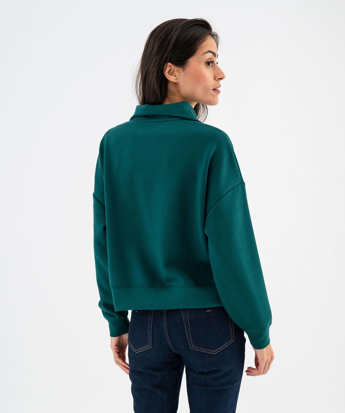 Sweat Femme Bleu Col Boutonné – Taille XL – Années 2000 – Occasion TB