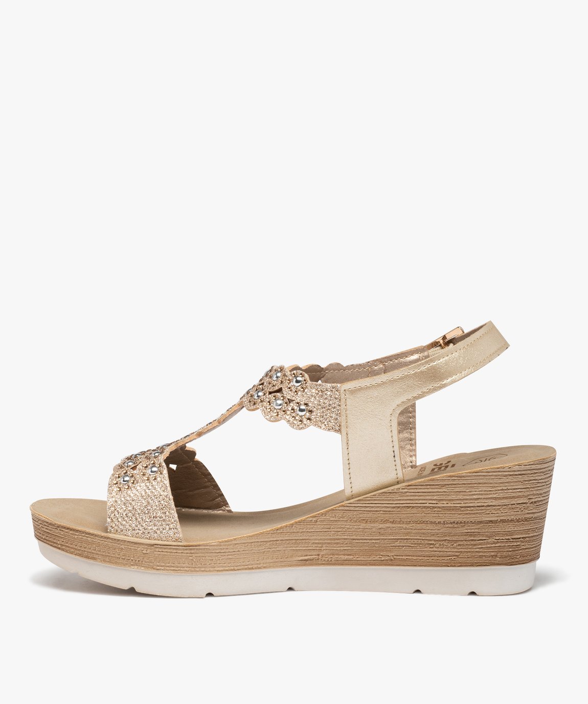 Spot On Leather - Sandales Ornées De Perles - Femme